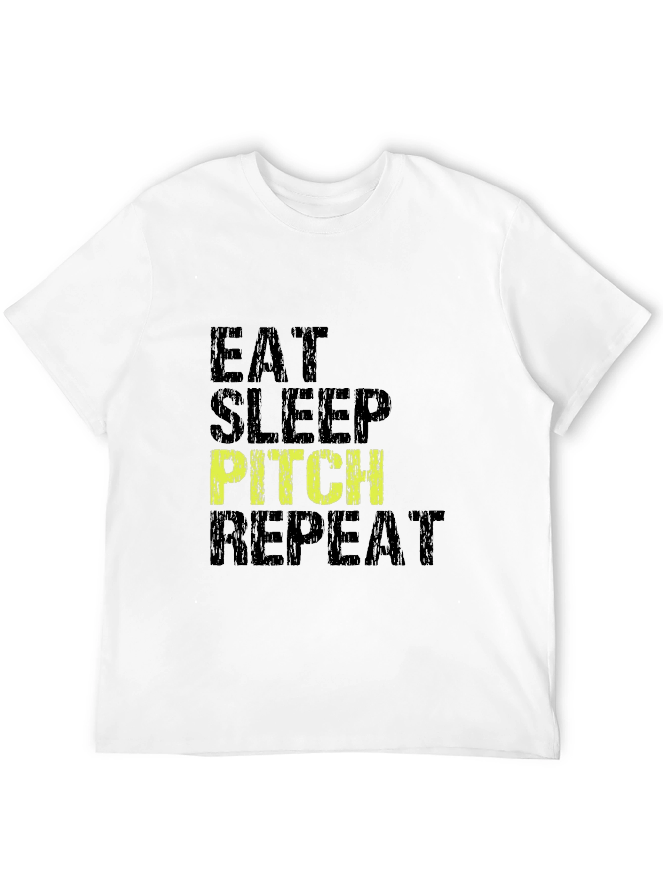 Eat Sleep Pitch Repeat Black Graphic Tee