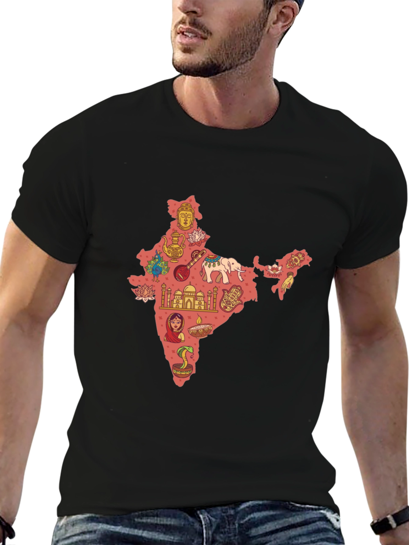 India Map Print T-Shirt