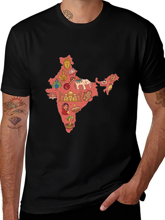 India Map Print T-Shirt