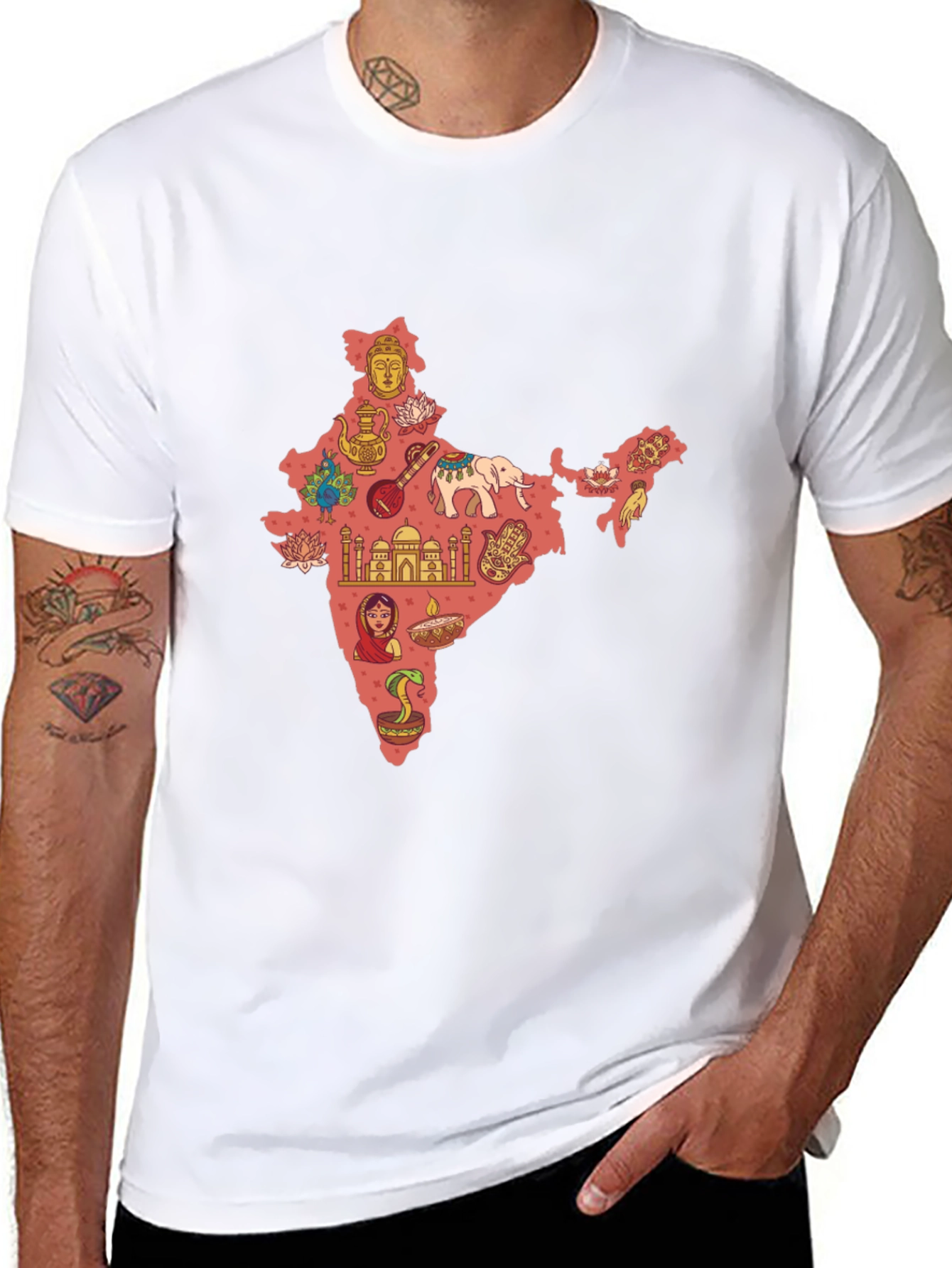 India Map Print T-Shirt