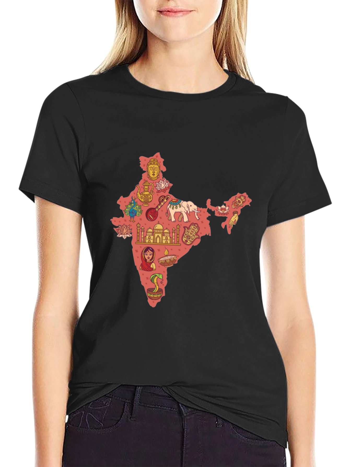 India Map Print T-Shirt