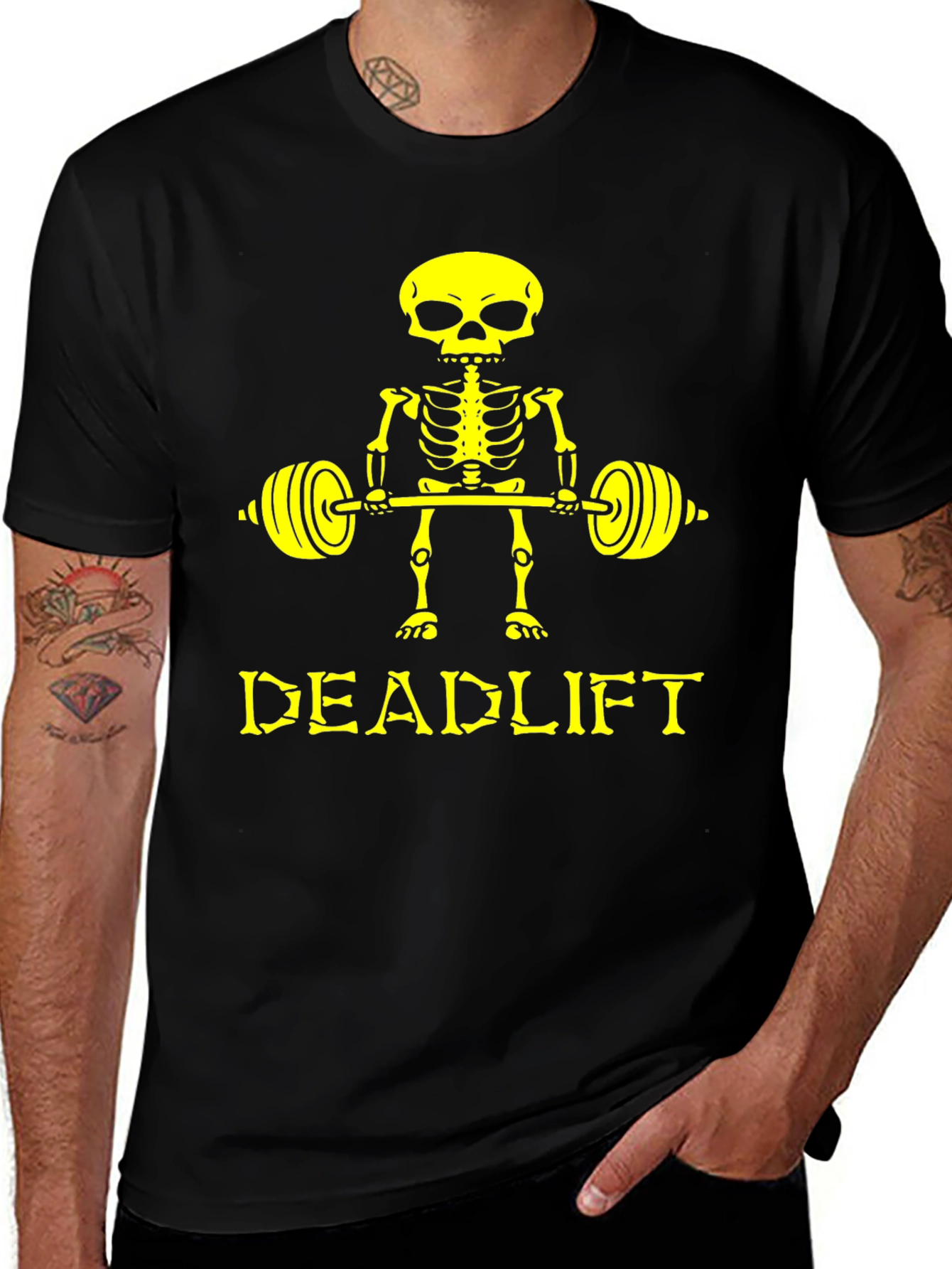 Deadlift Skeleton Graphic T-Shirt - Weightlifting Humor