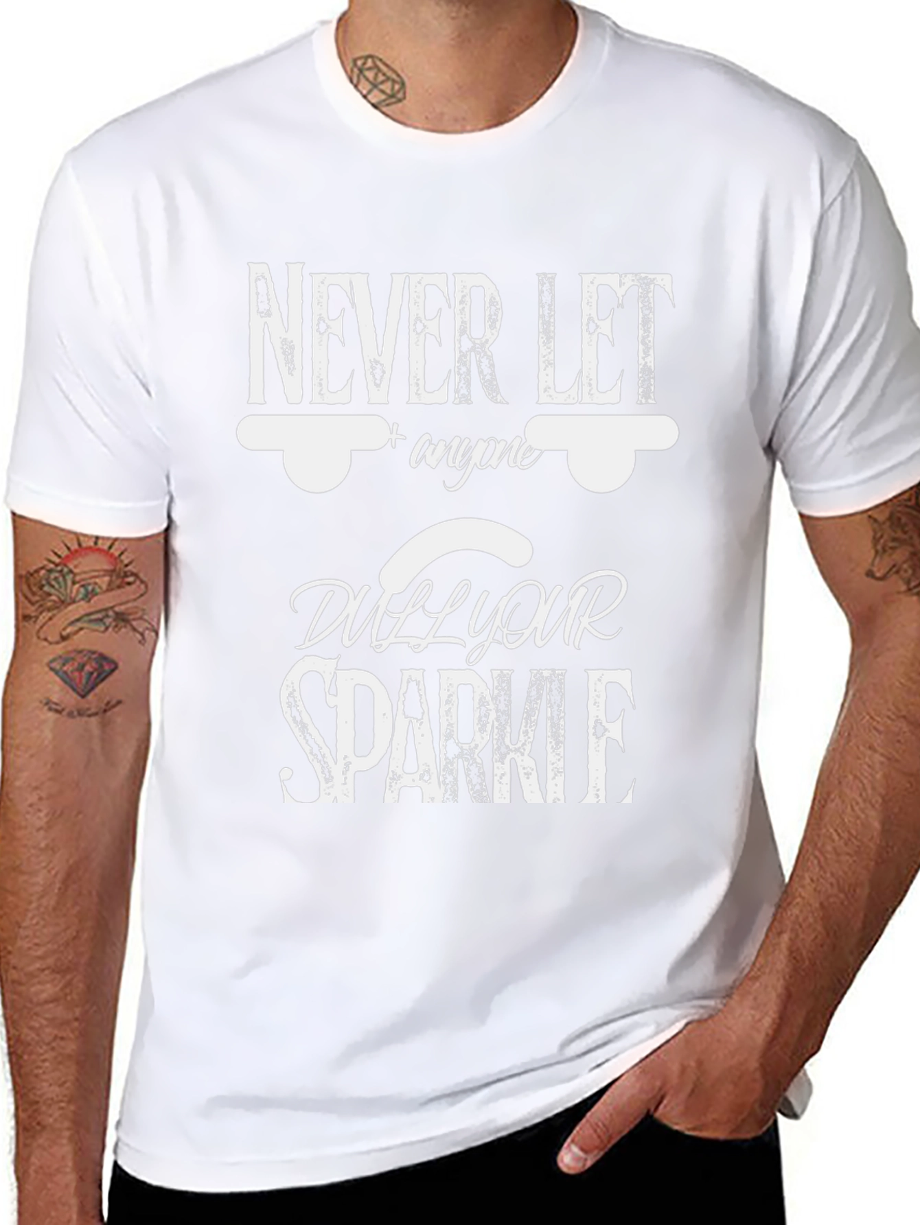 Never Let Anyone Dull Your Sparkle Black Tee