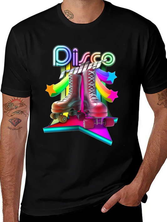 Disco Roller Skate T-Shirt - Retro 80s Style