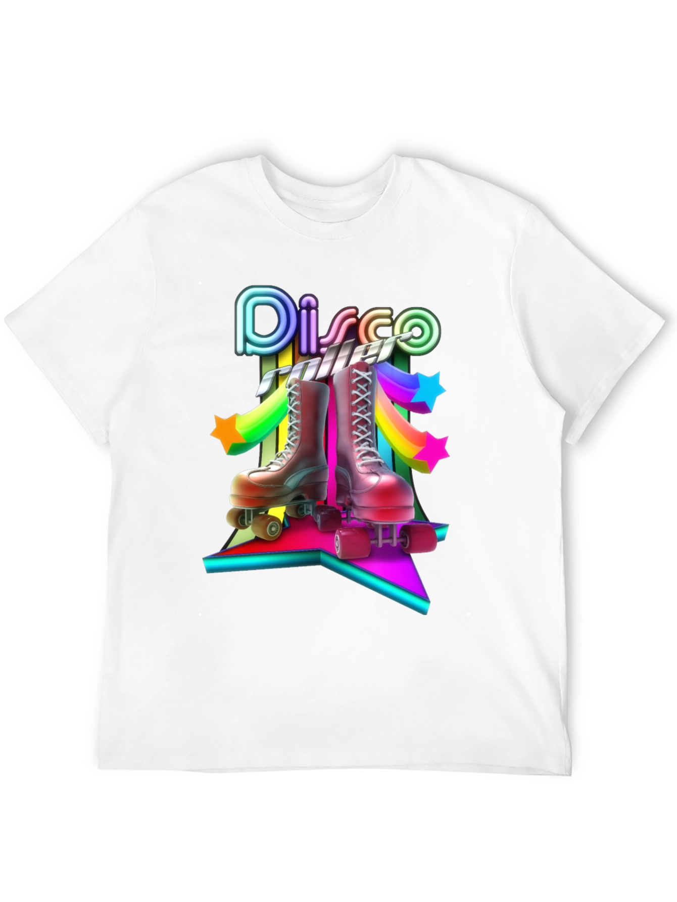 Disco Roller Skate T-Shirt - Retro 80s Style
