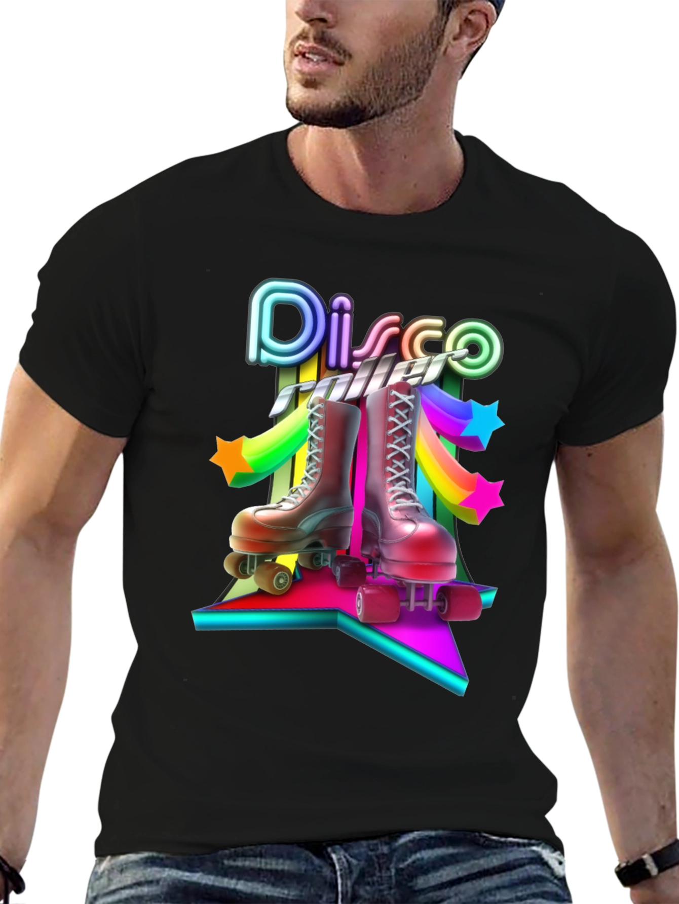 Disco Roller Skate T-Shirt - Retro 80s Style