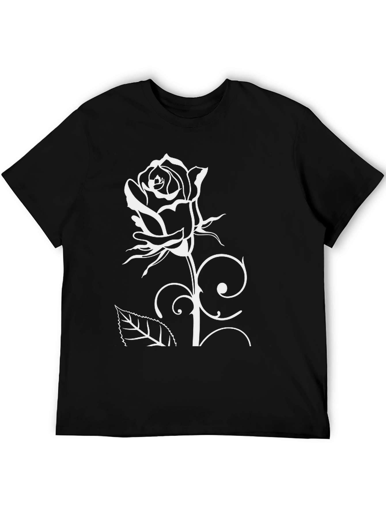 Black Rose Graphic Tee - Stylish Mens Shirt