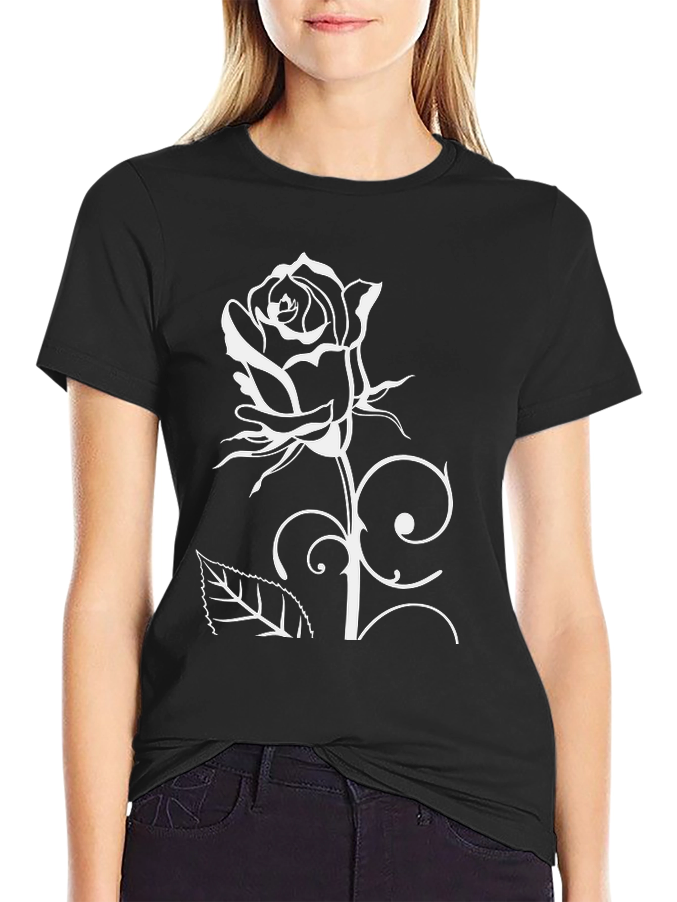 Black Rose Graphic Tee - Stylish Mens Shirt