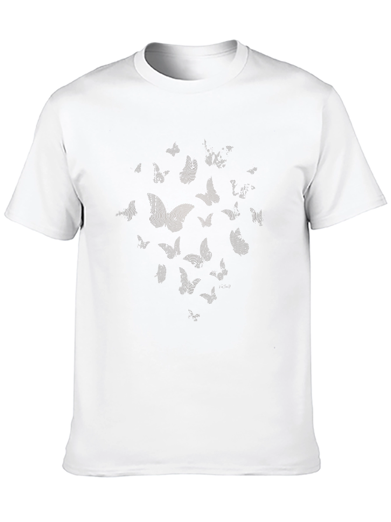 Mens Black Butterfly Graphic Tee