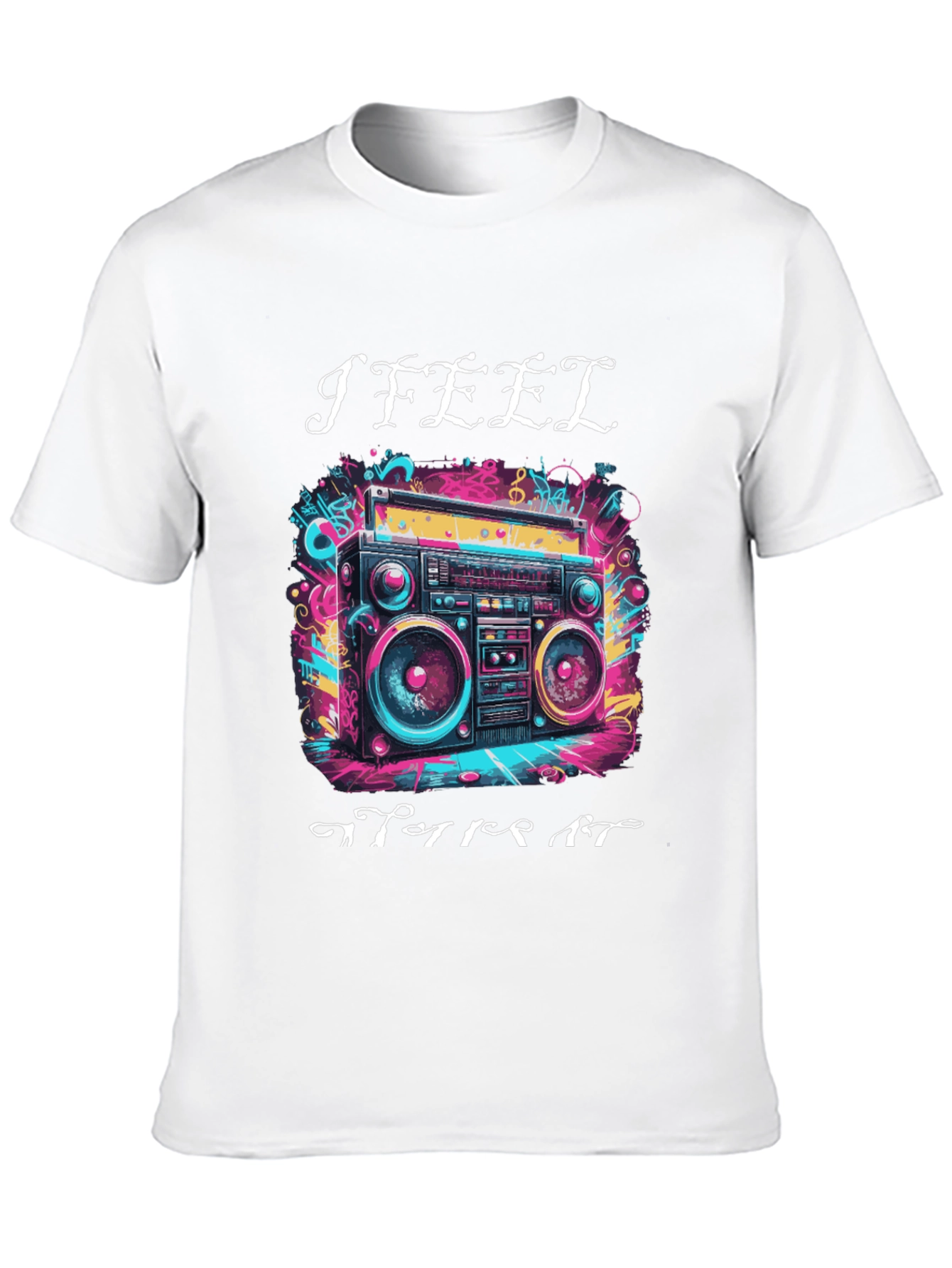 Retro Boombox Graphic Tee - I Feel After It