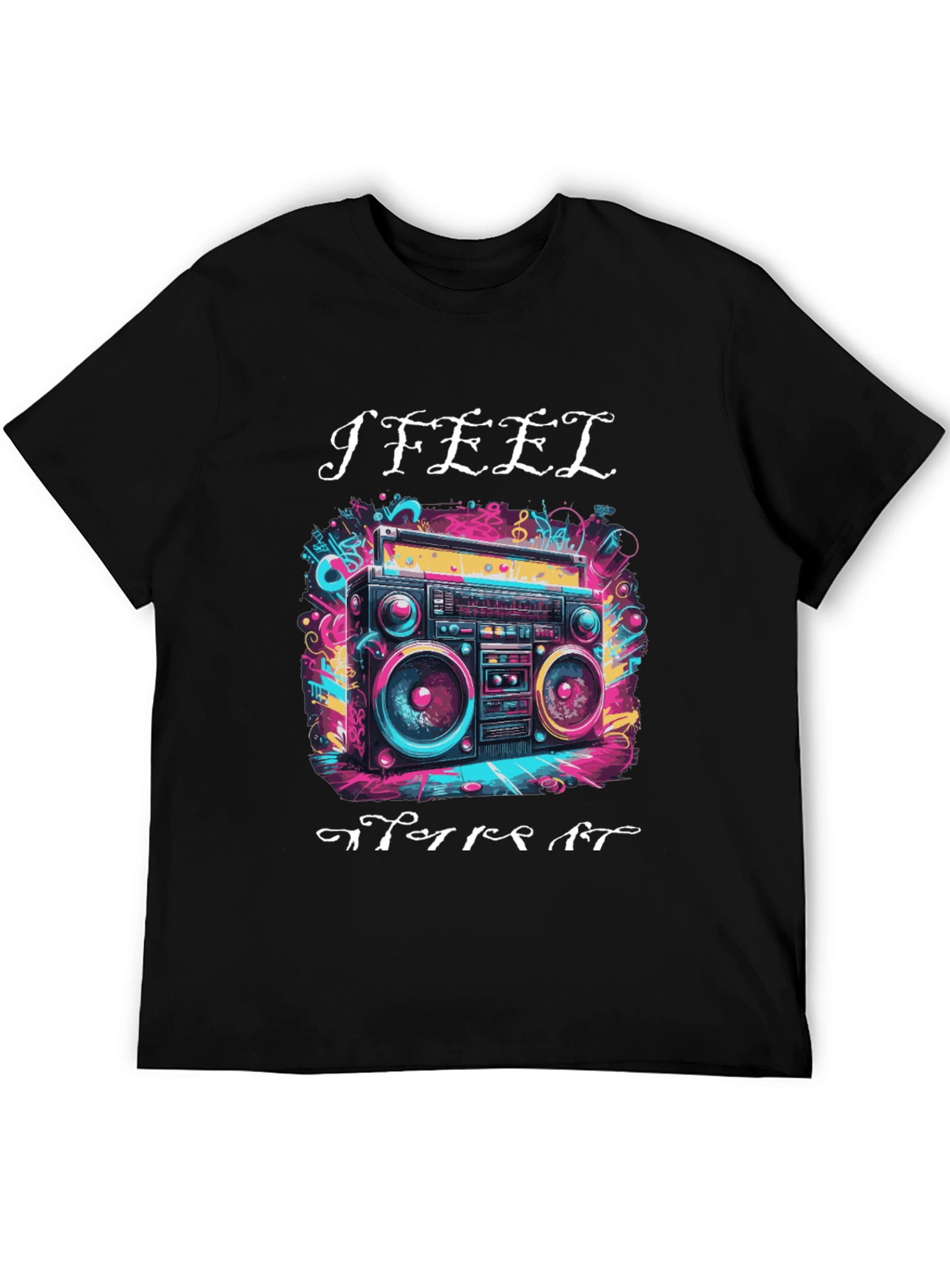 Retro Boombox Graphic Tee - I Feel After It
