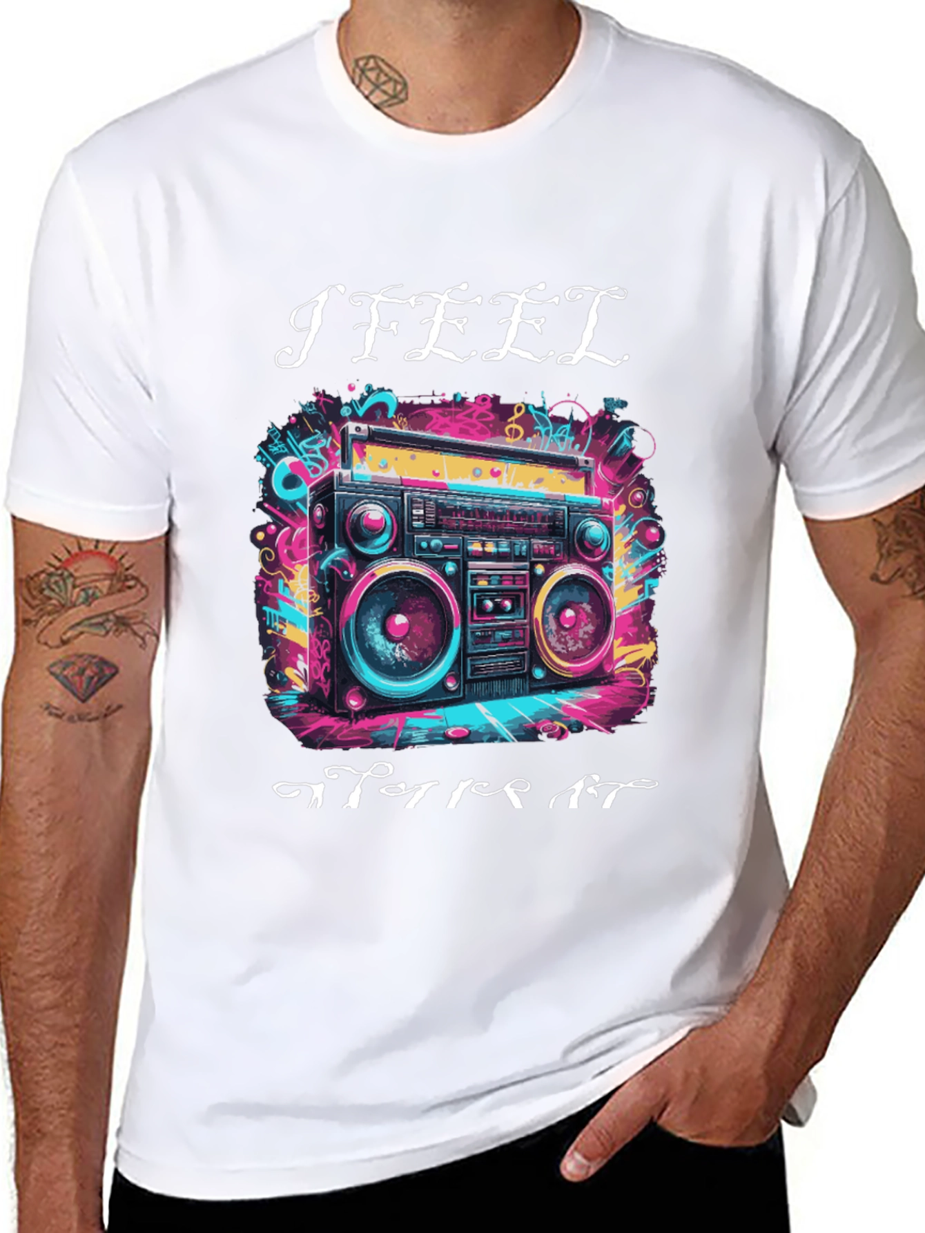 Retro Boombox Graphic Tee - I Feel After It