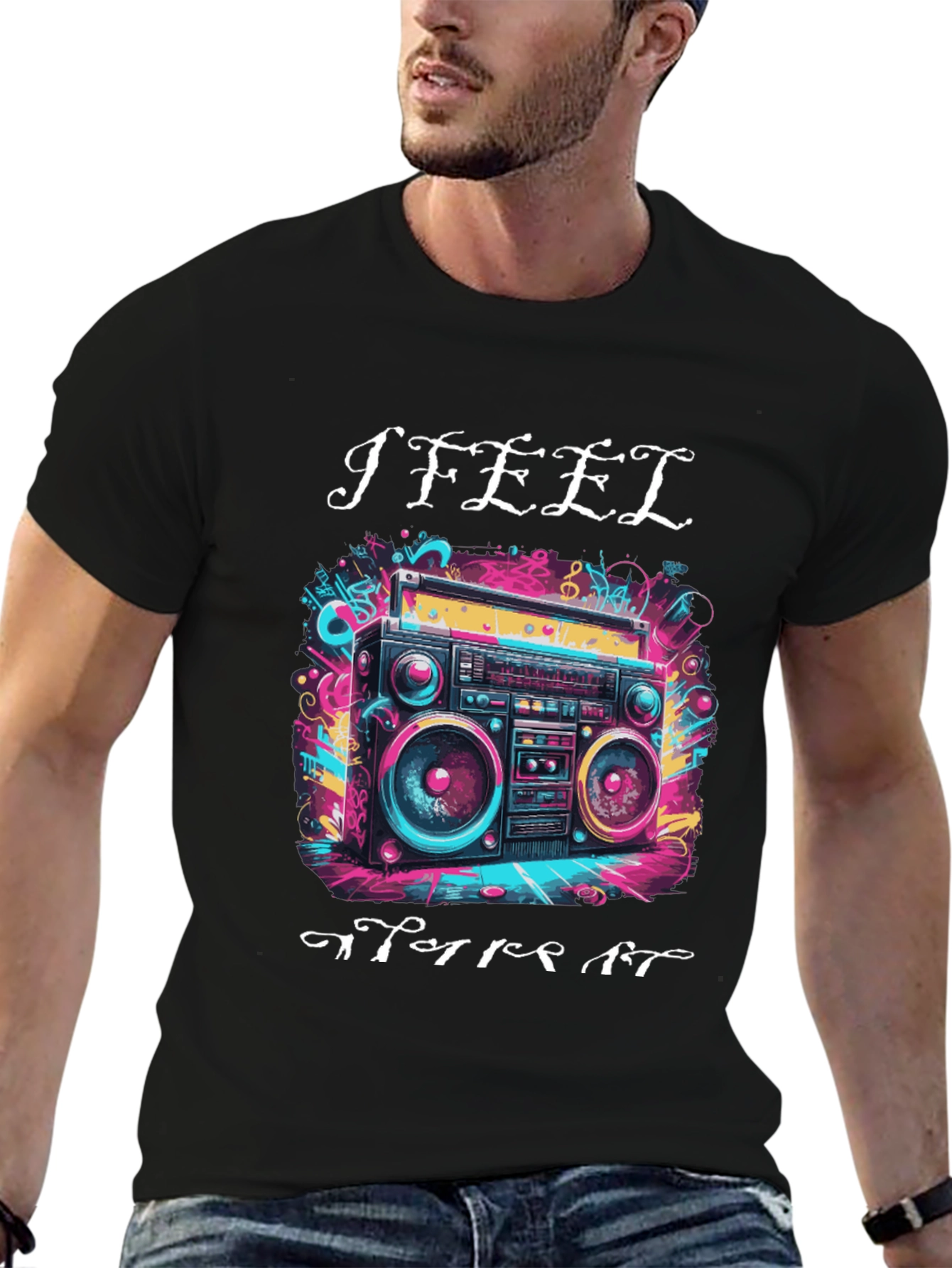 Retro Boombox Graphic Tee - I Feel After It