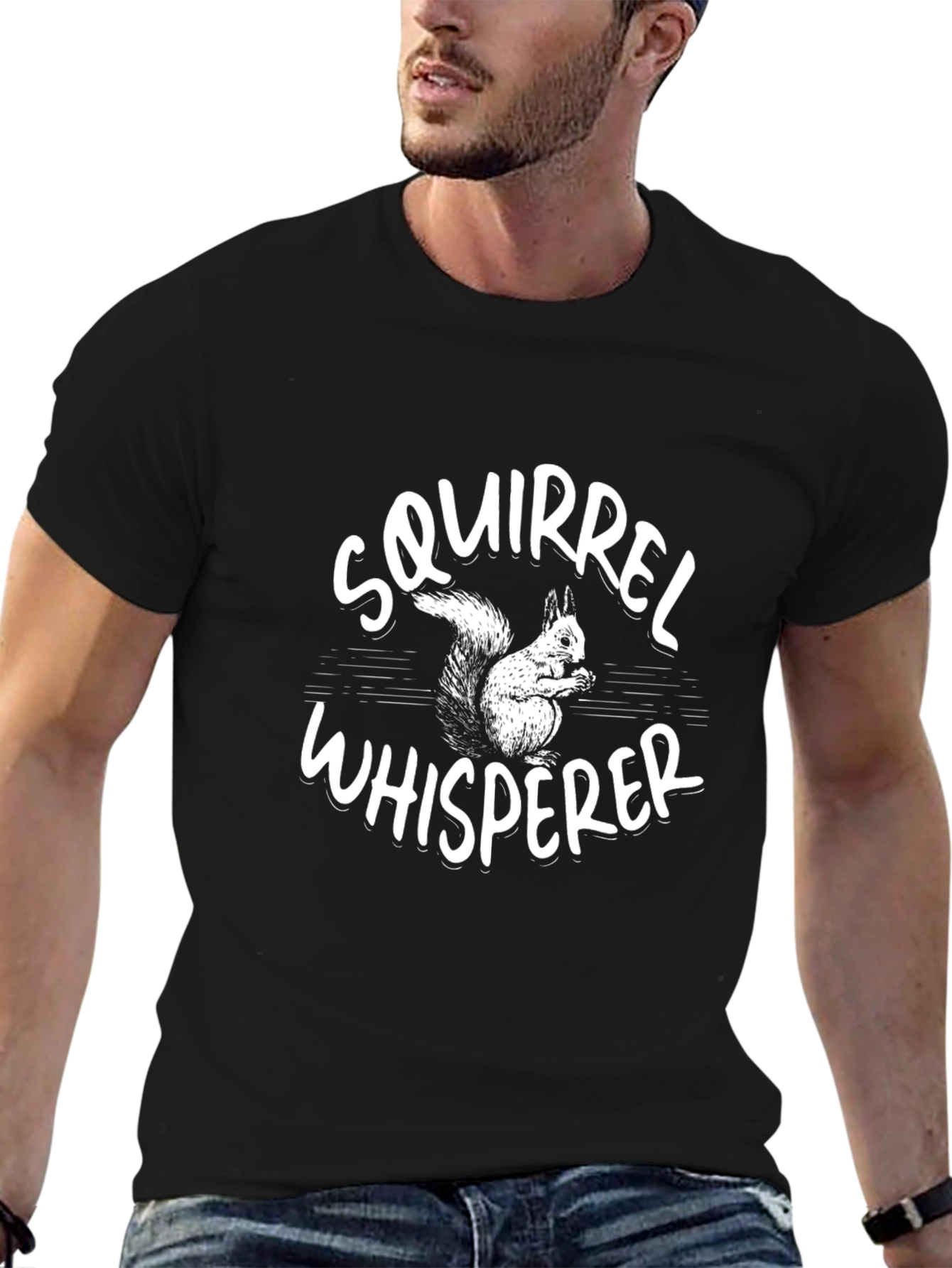 Squirrel Whisperer T-Shirt Black Graphic Tee