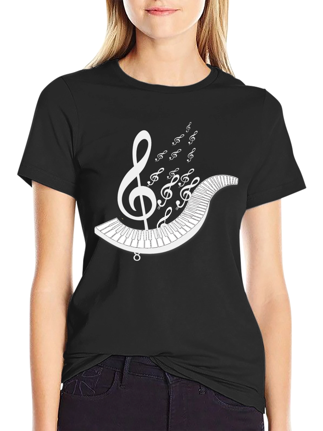 Music Lovers T-Shirt: Piano & Treble Clef