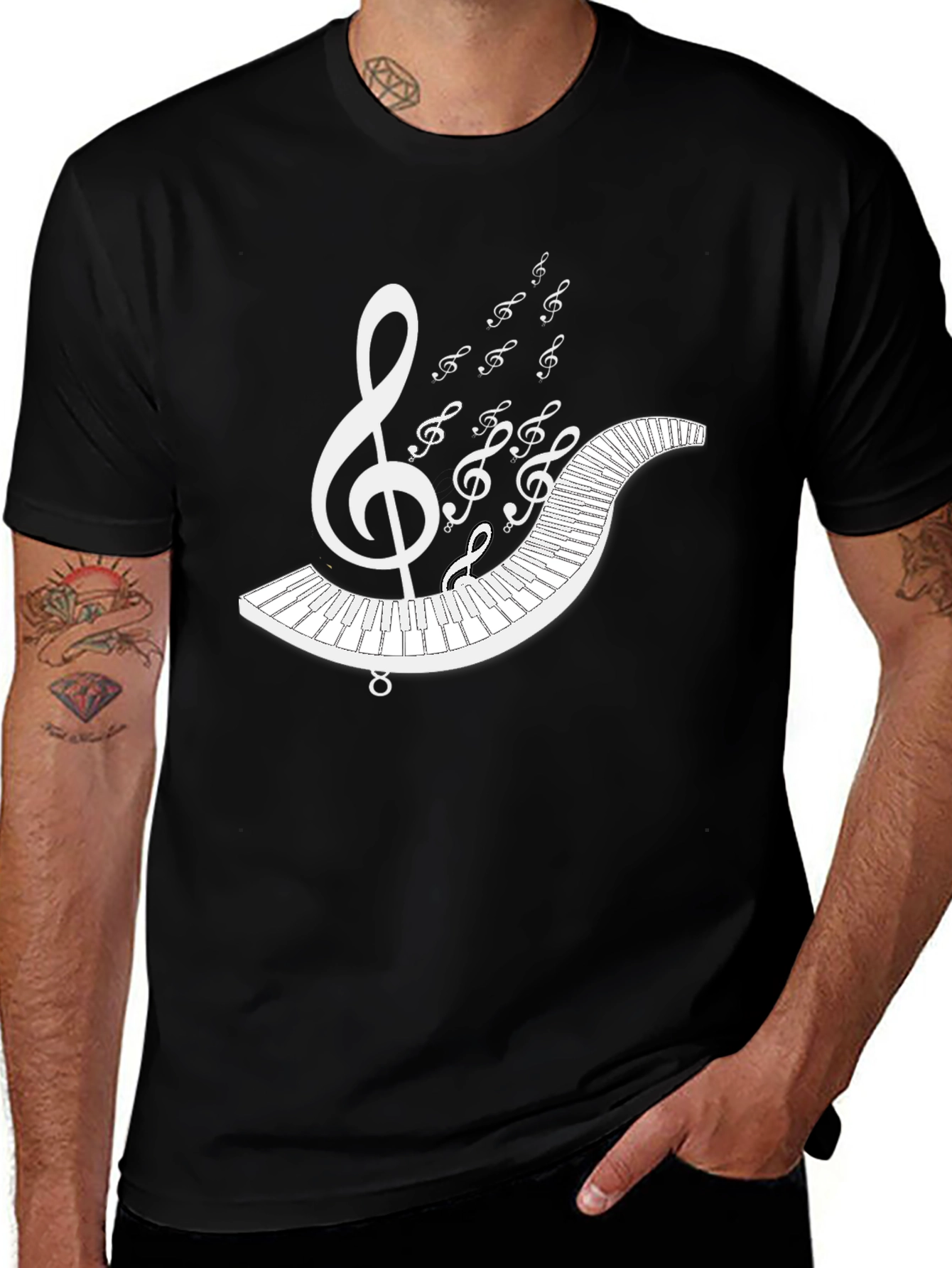Music Lovers T-Shirt: Piano & Treble Clef