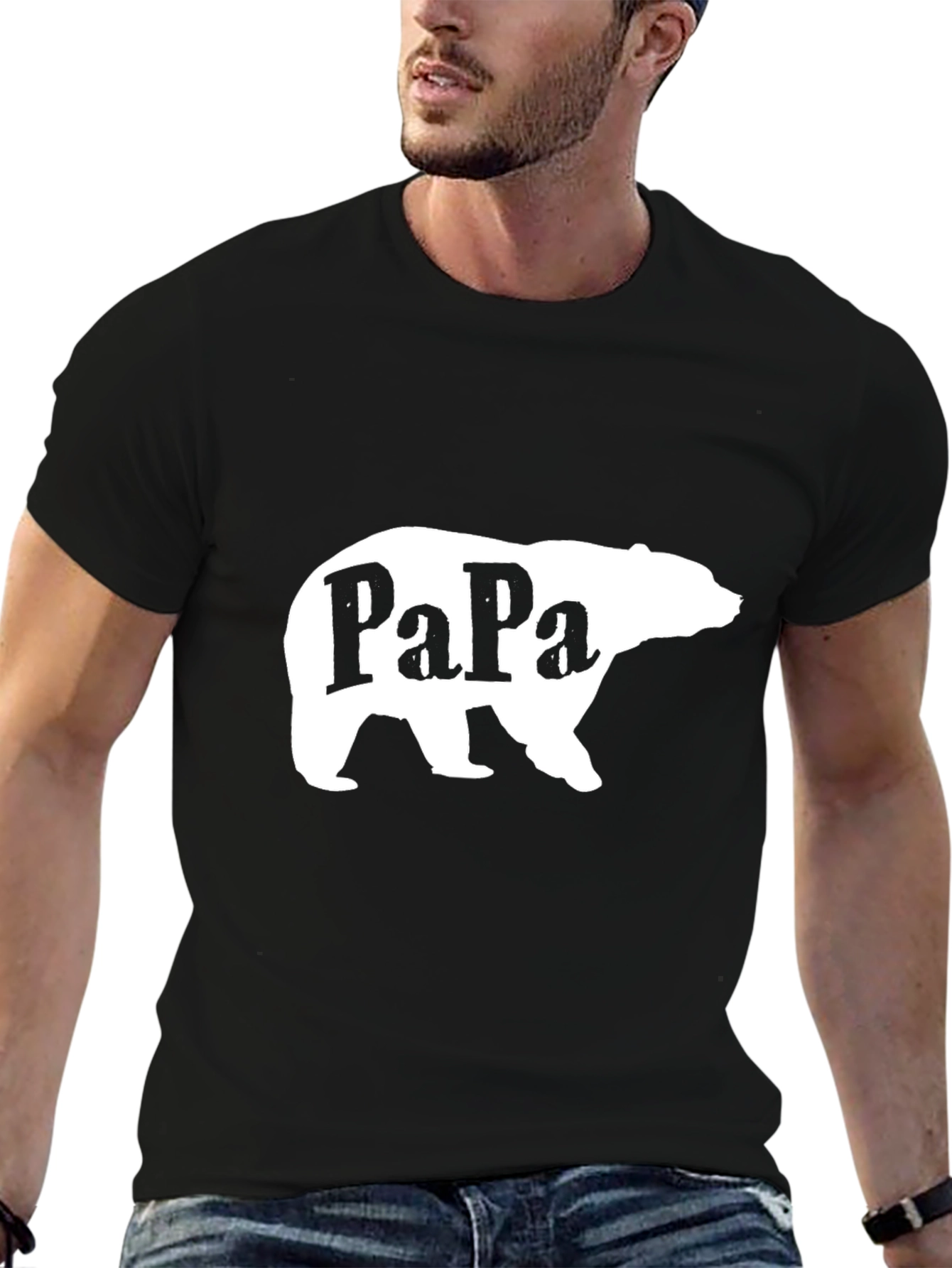 Papa Bear Graphic Tee - Black