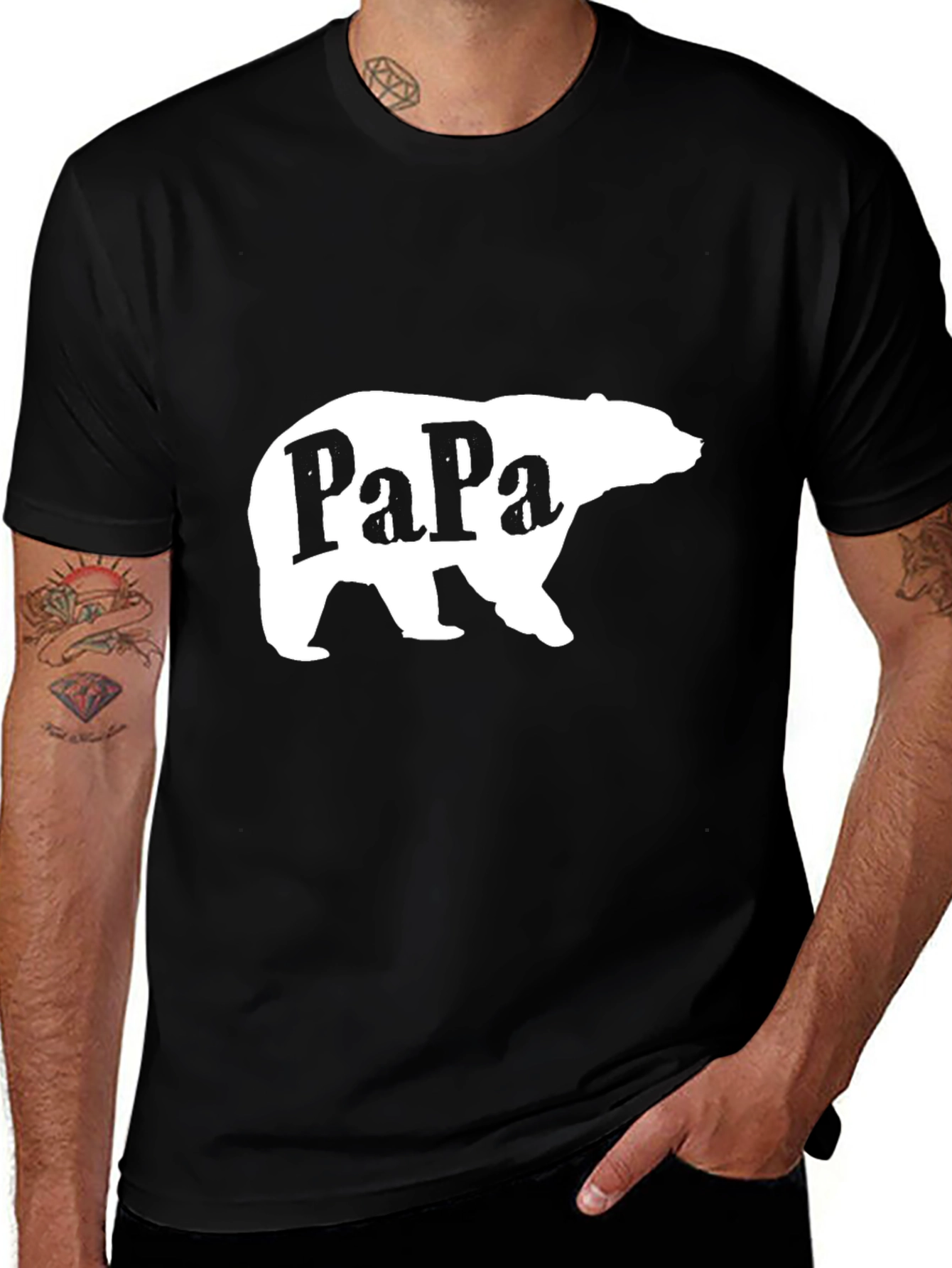 Papa Bear Graphic Tee - Black