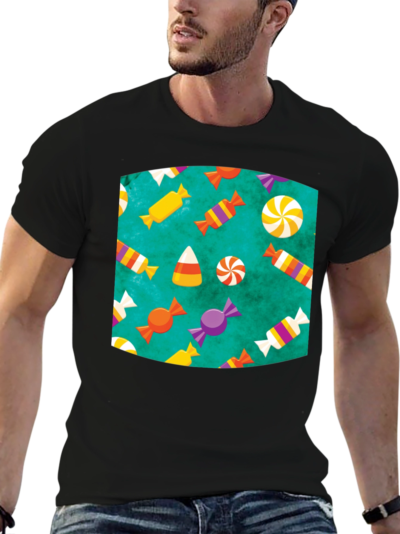 Fun Halloween Candy Pattern T-Shirt
