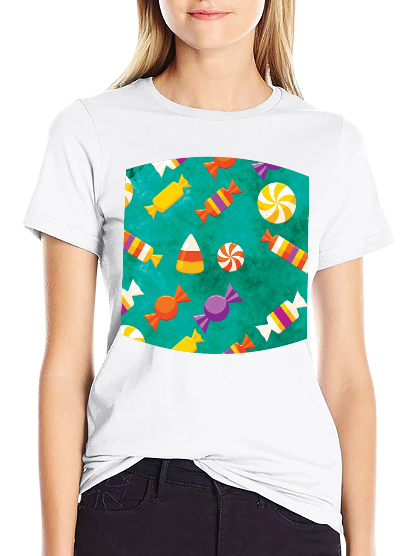 Fun Halloween Candy Pattern T-Shirt