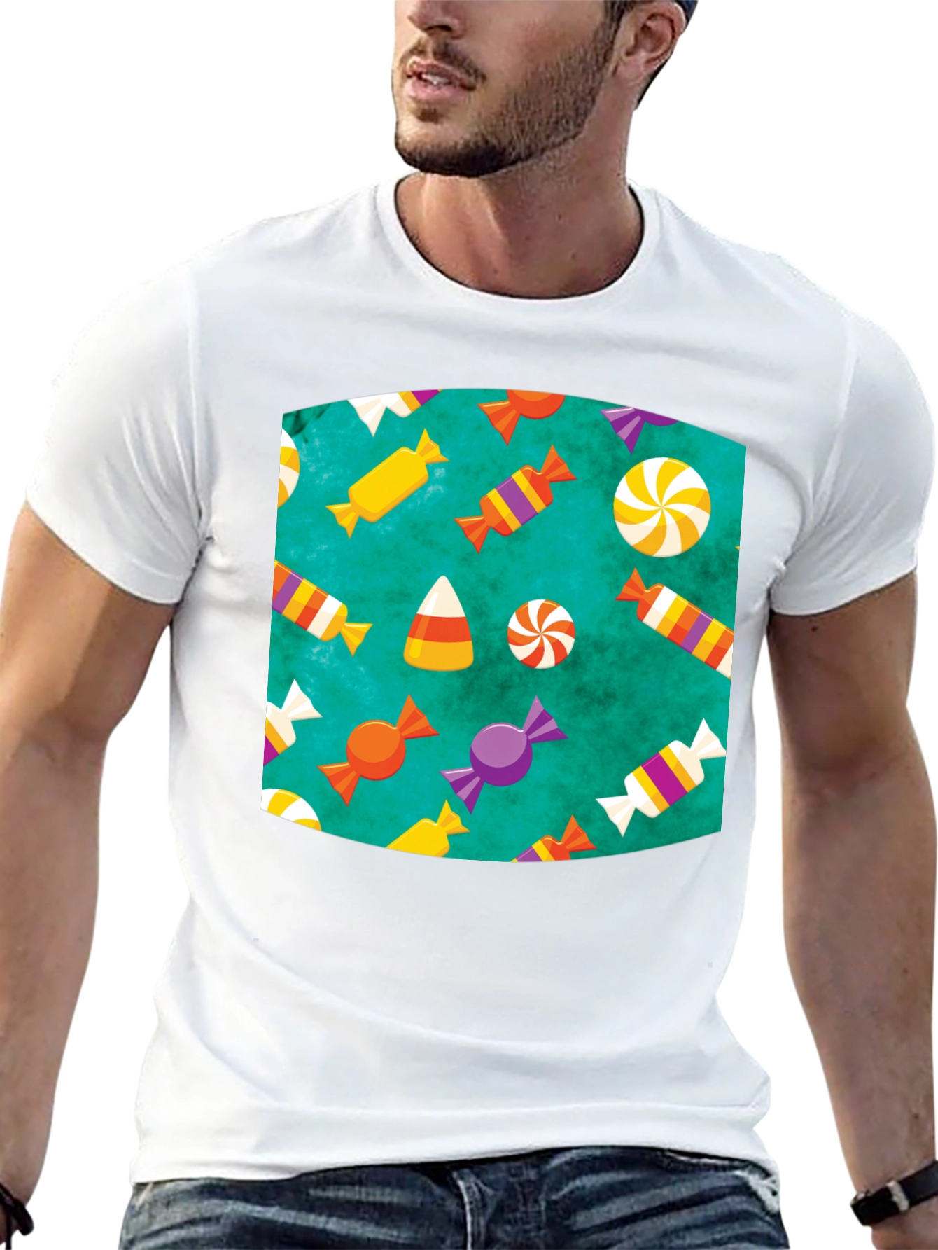 Fun Halloween Candy Pattern T-Shirt
