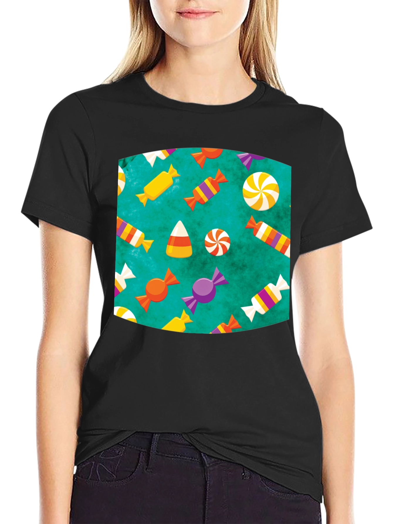 Fun Halloween Candy Pattern T-Shirt