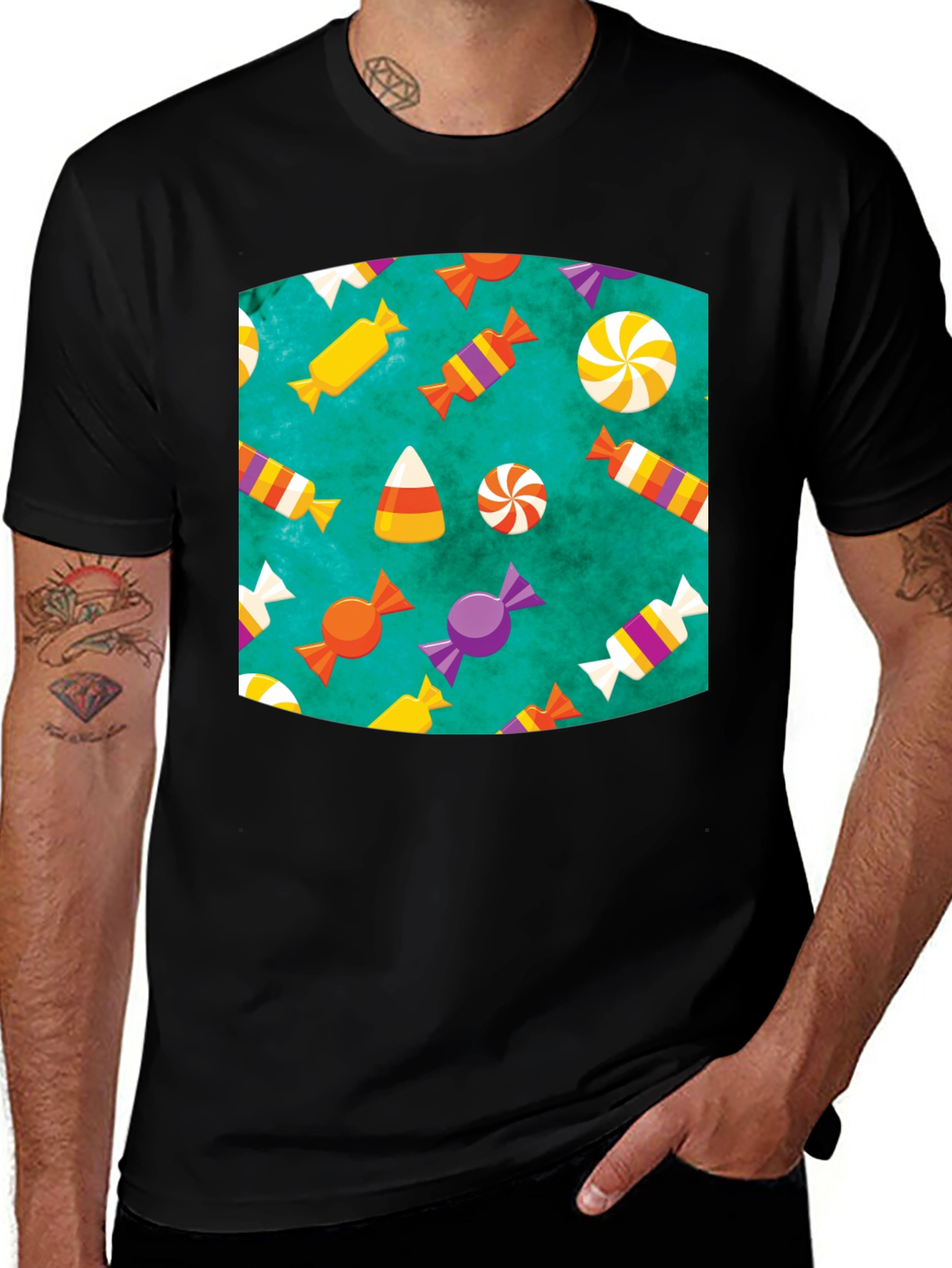 Fun Halloween Candy Pattern T-Shirt