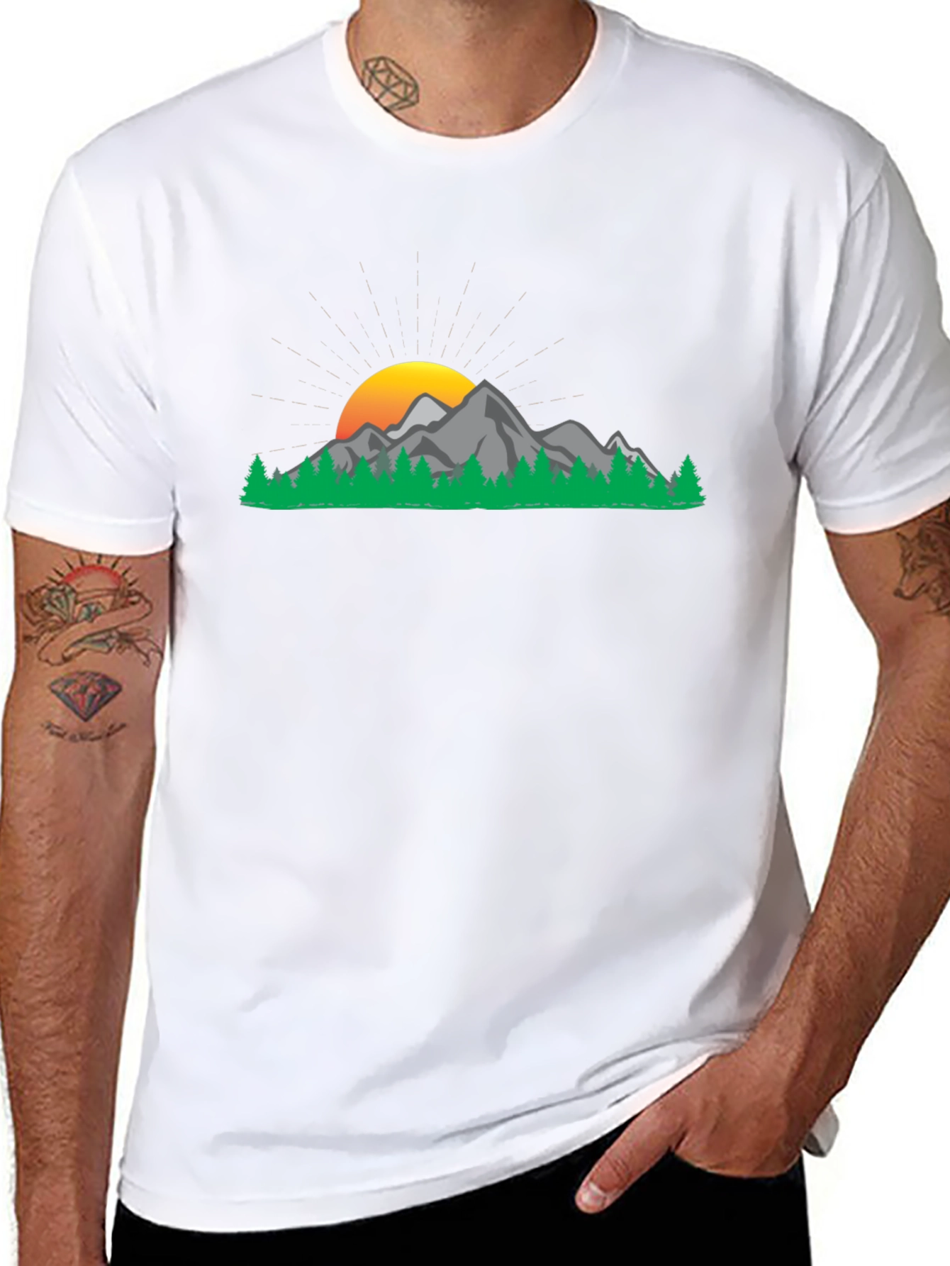 Mountain Sunset Graphic Tee - Nature Inspired Casual Wear