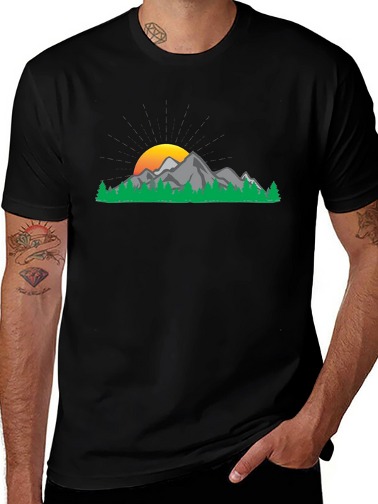 Mountain Sunset Graphic Tee - Nature Inspired Casual Wear