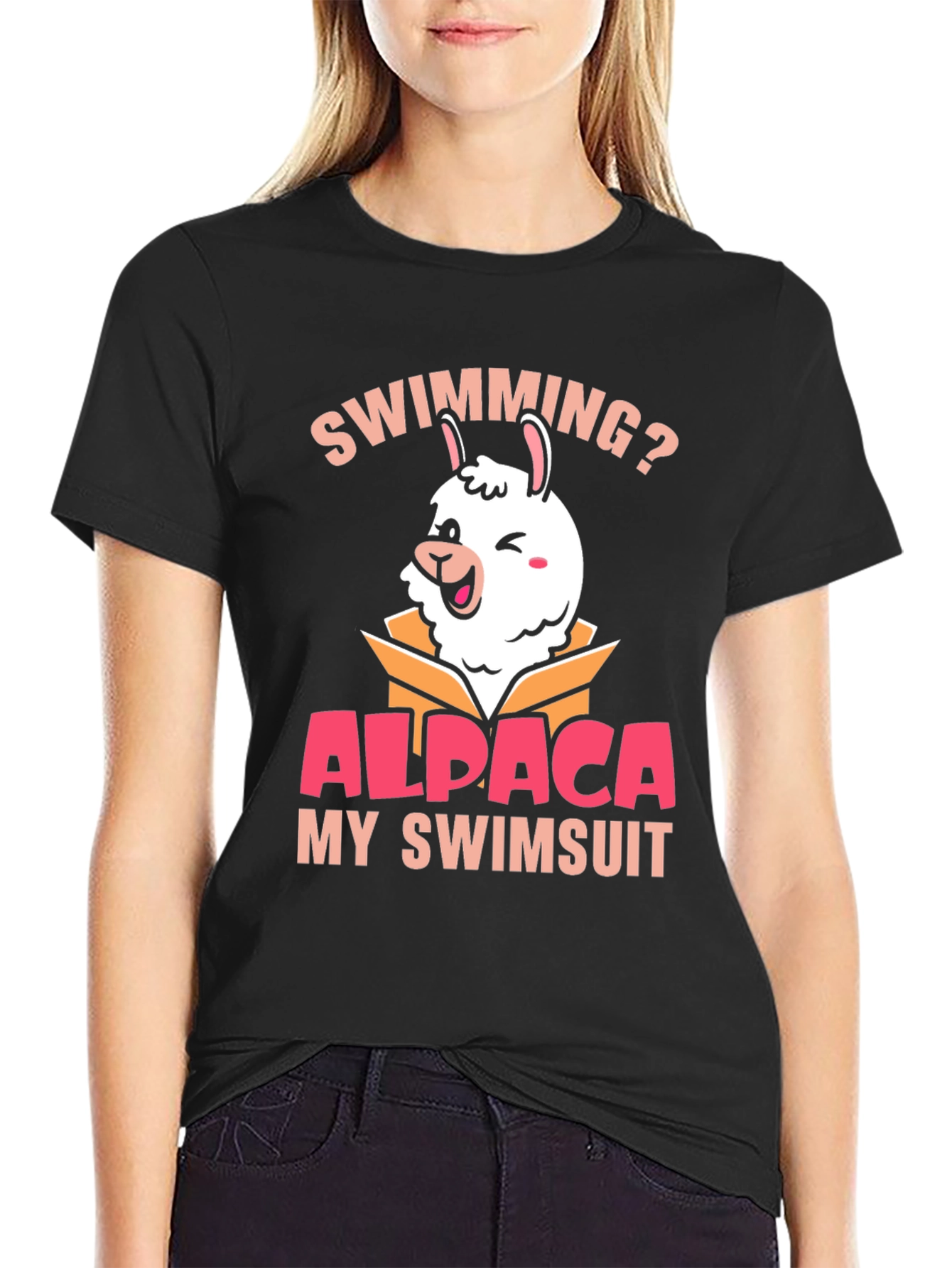Swimming Alpaca T-Shirt - Funny Summer Tee