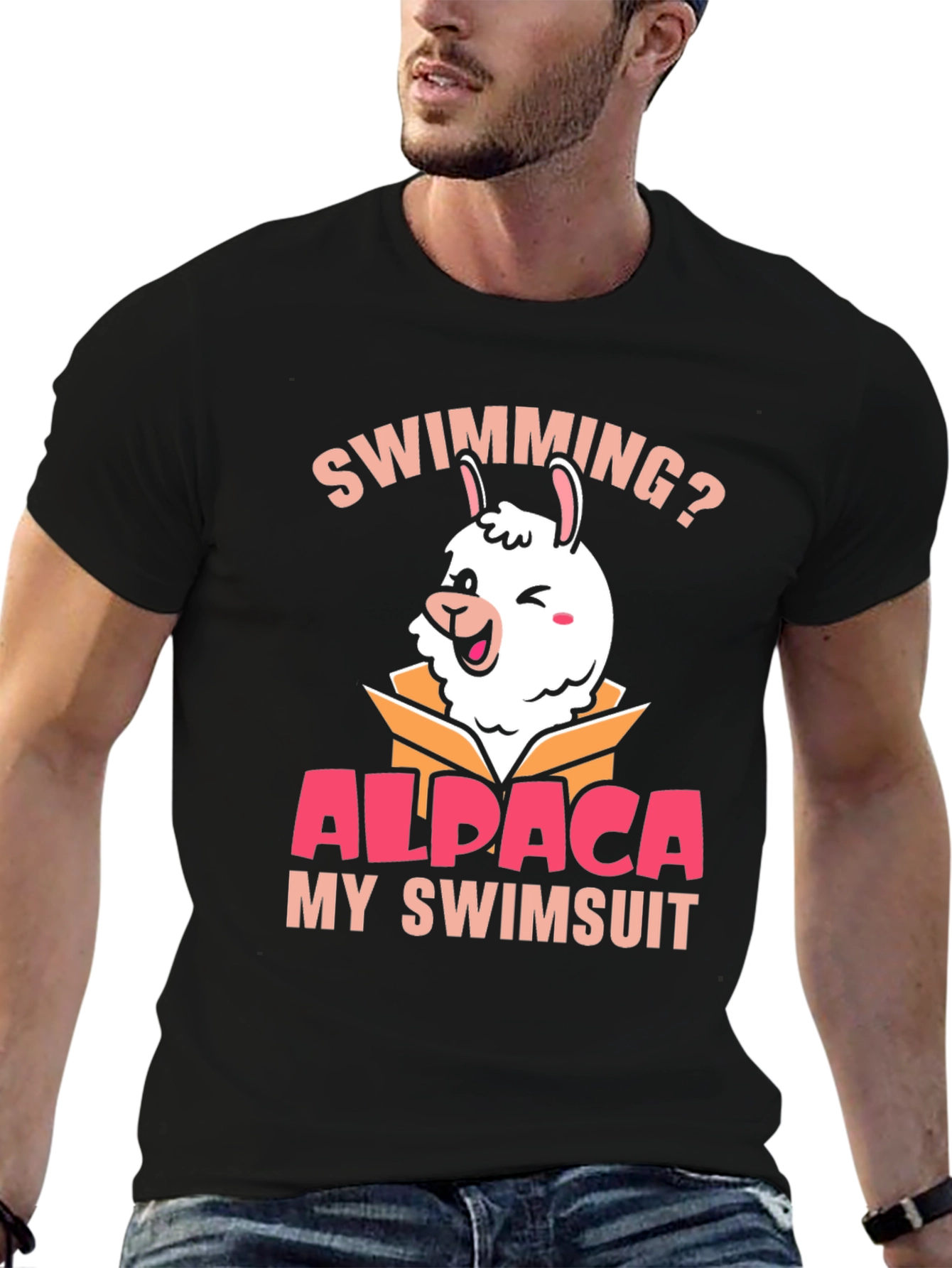 Swimming Alpaca T-Shirt - Funny Summer Tee