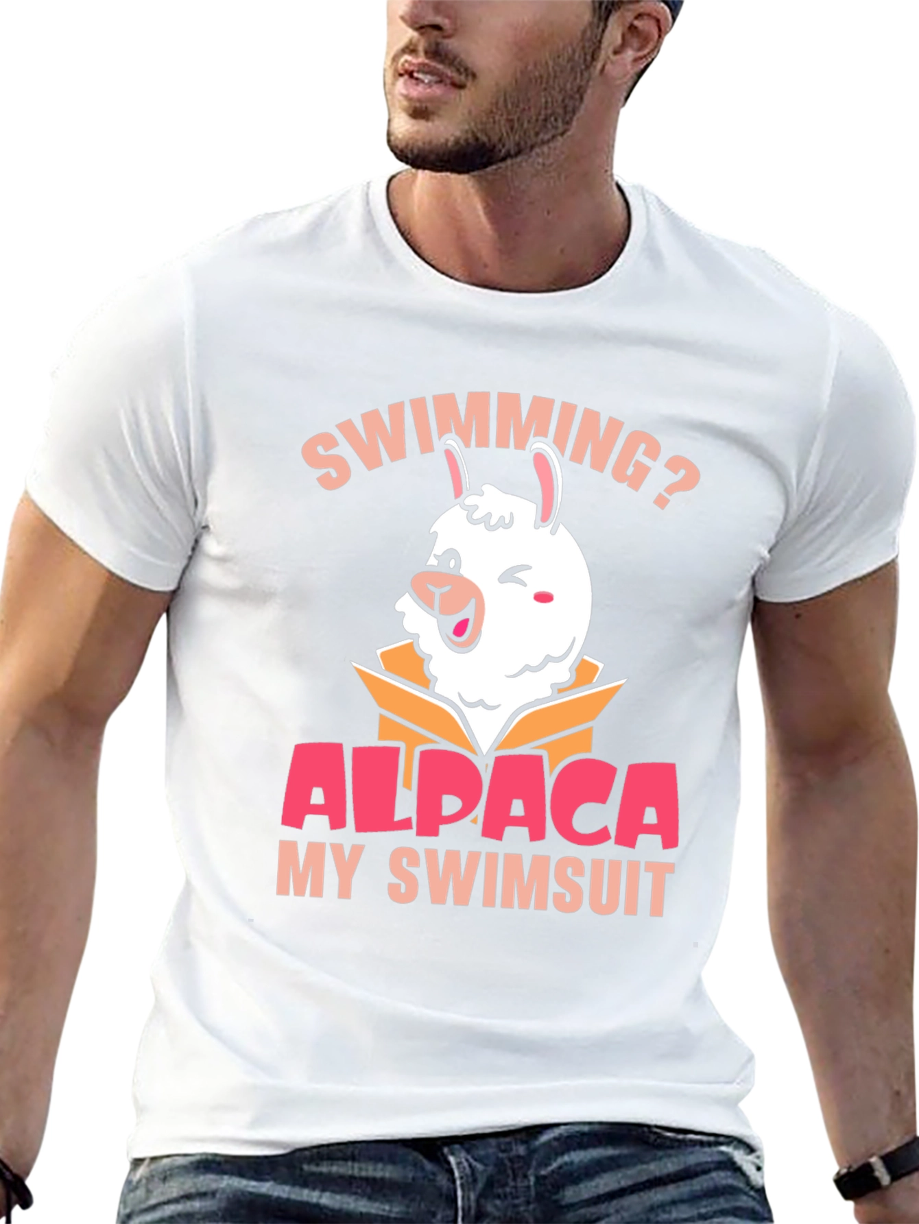 Swimming Alpaca T-Shirt - Funny Summer Tee