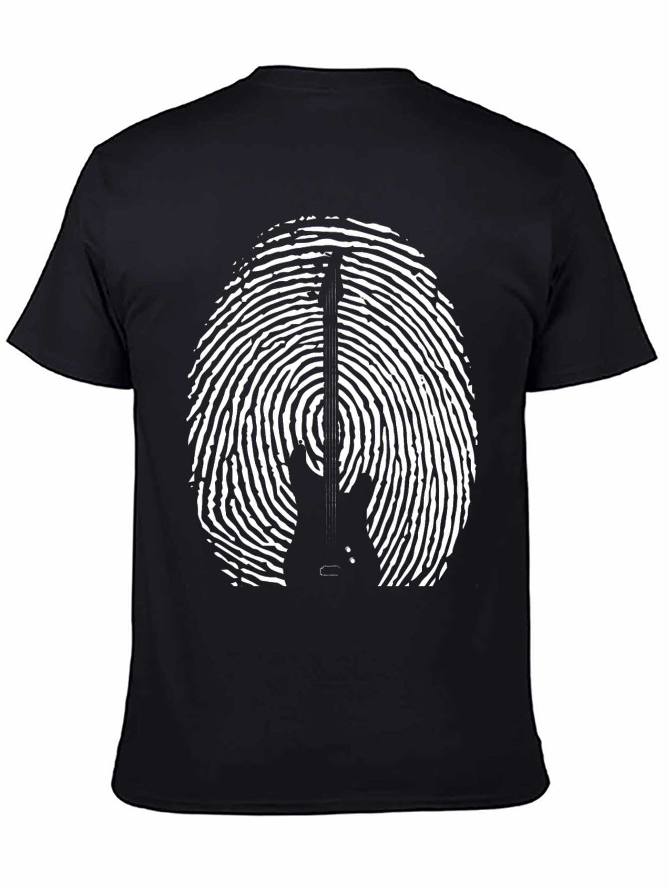 Guitar Fingerprint Graphic Tee - Black