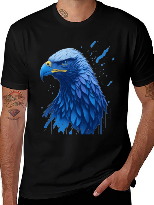 Eagle Graphic Tee - Bold Blue Bird of Prey Design