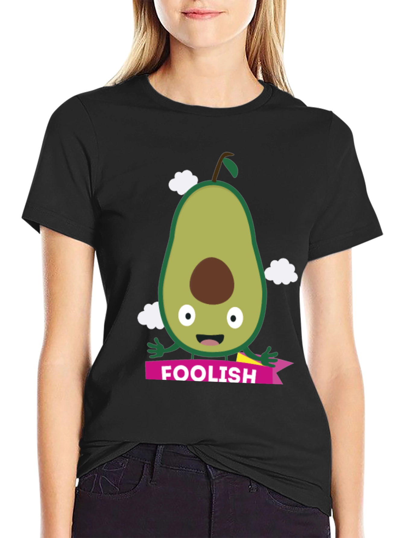 Foolish Avocado Graphic T-Shirt - Unisex Black Tee