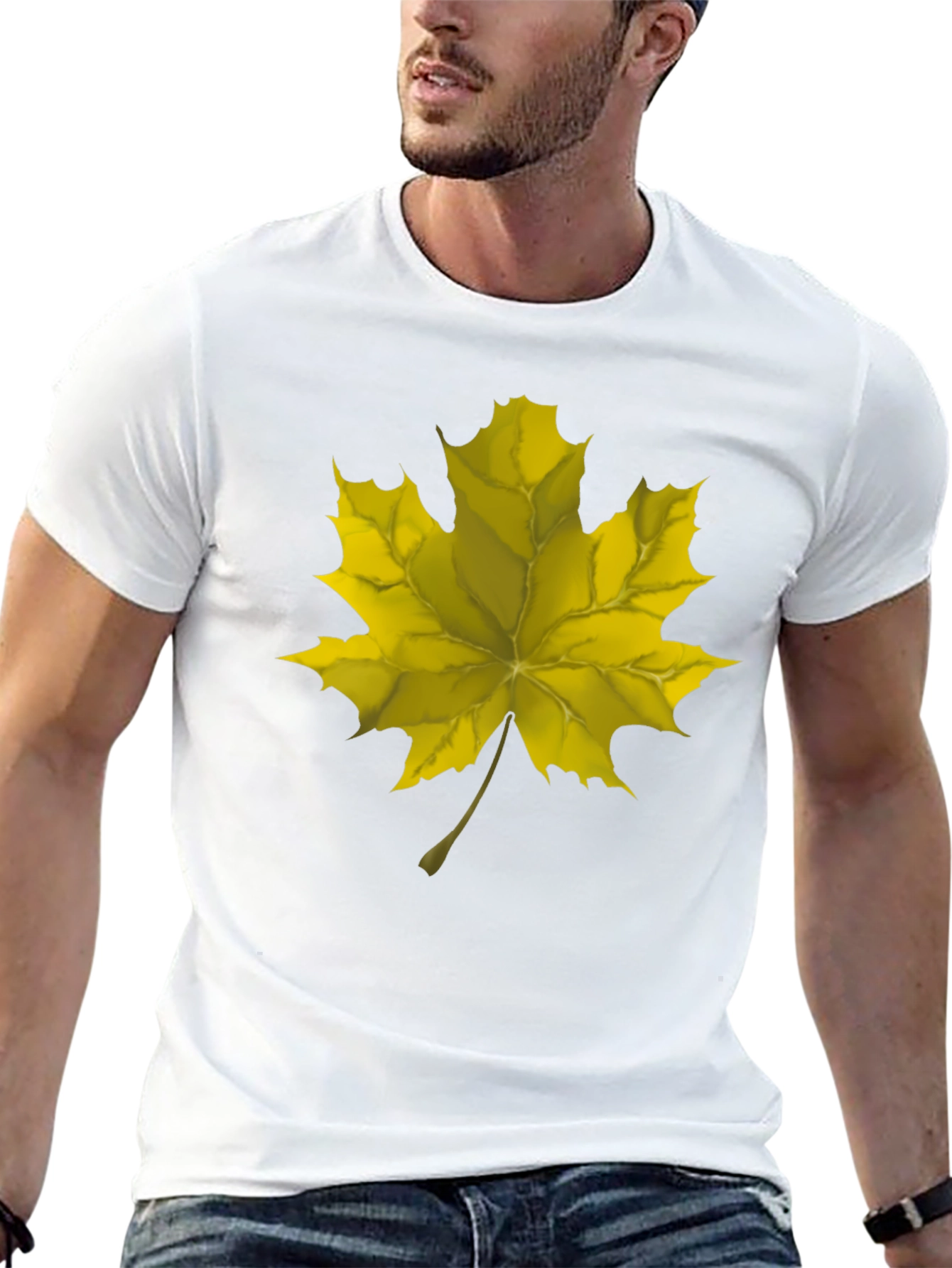 Maple Leaf Graphic Tee - Black Cotton Comfort