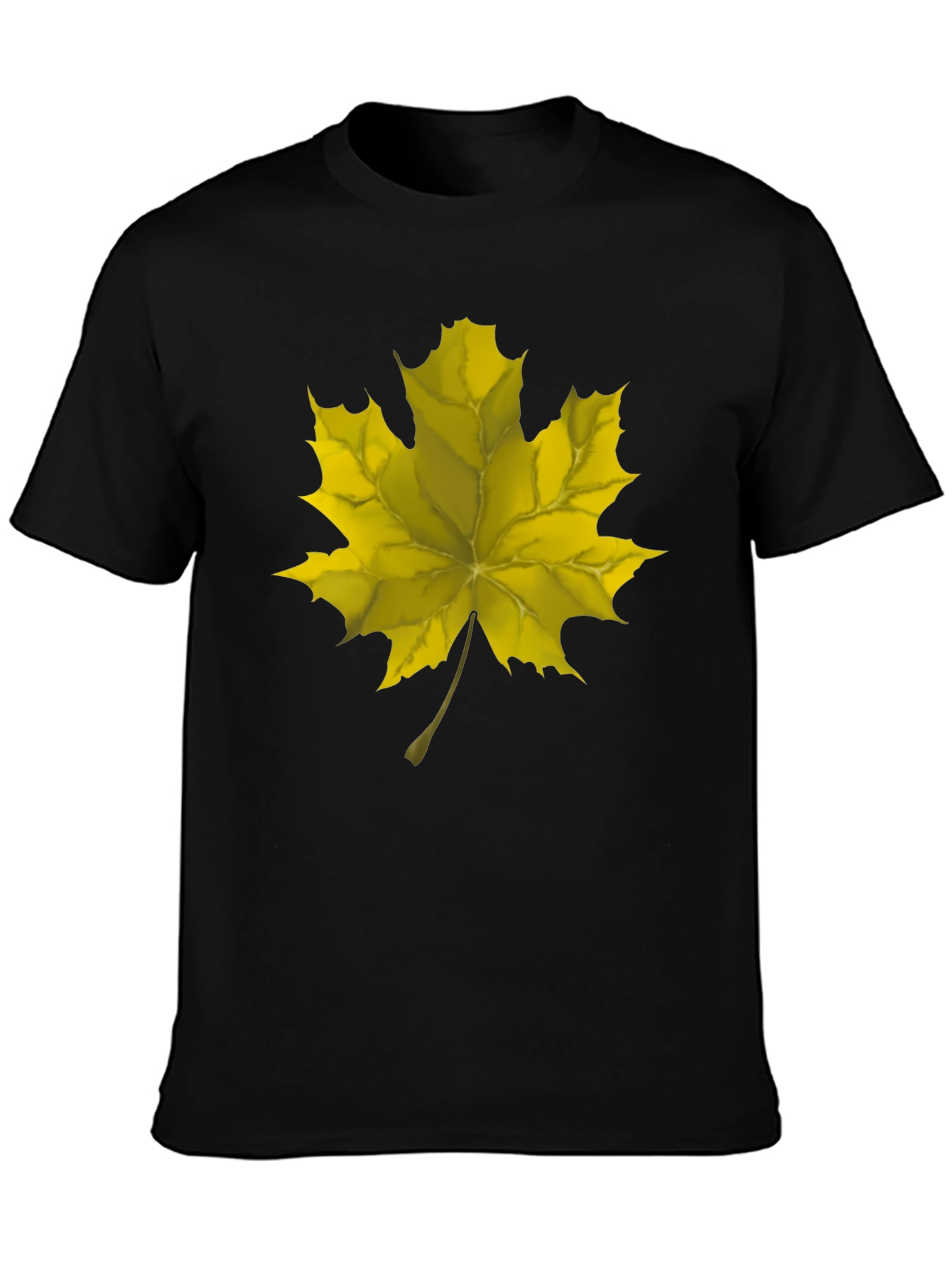 Maple Leaf Graphic Tee - Black Cotton Comfort