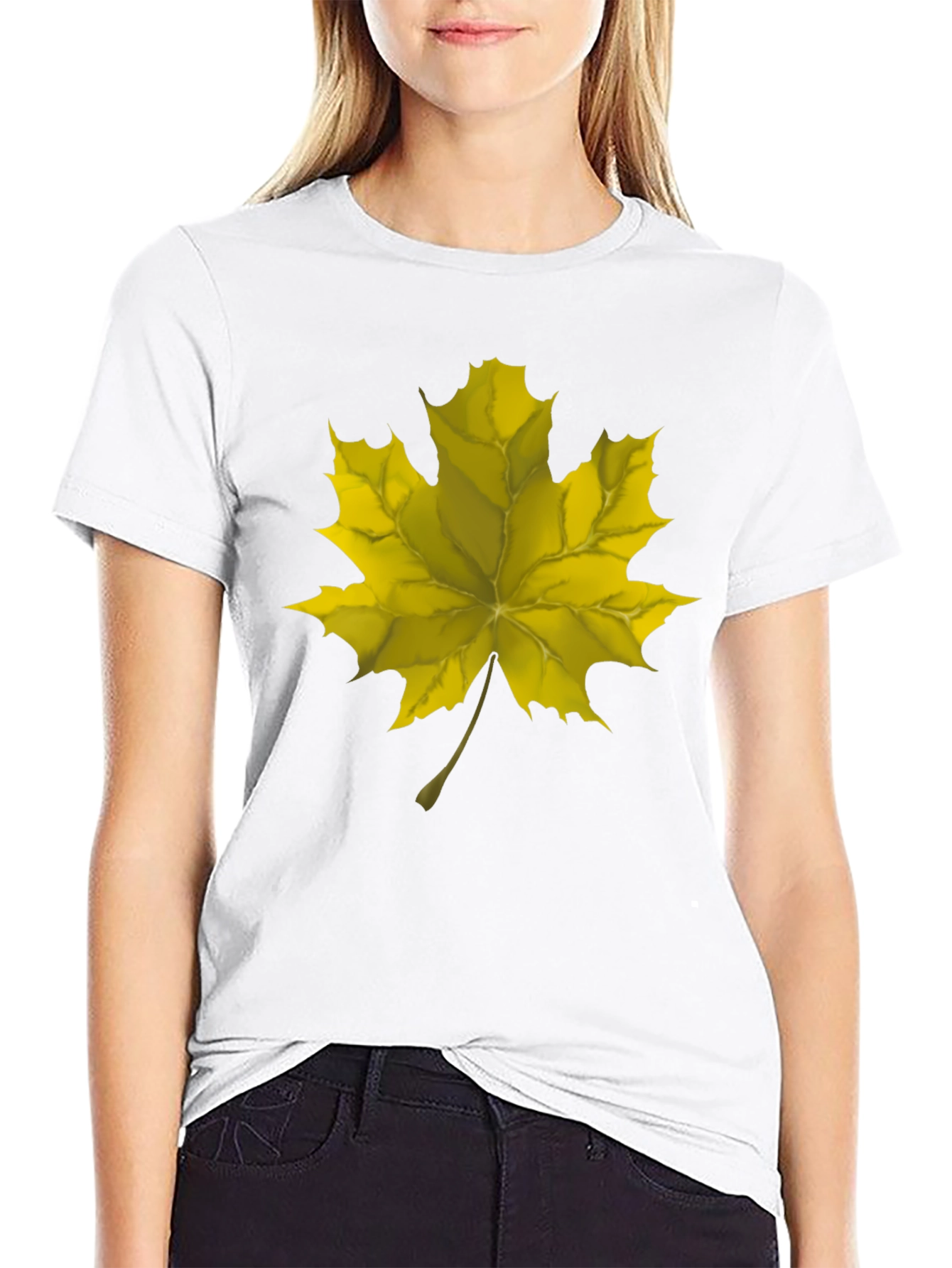 Maple Leaf Graphic Tee - Black Cotton Comfort