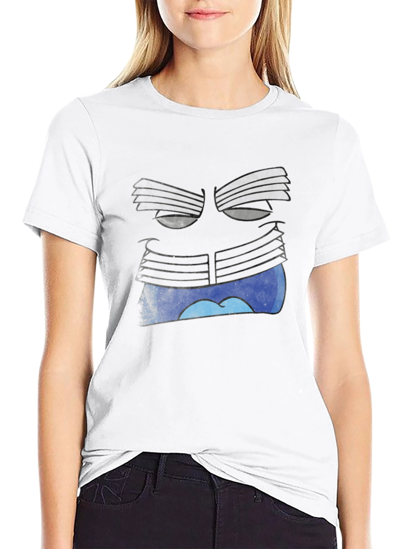 Surreal Face Graphic Black T-Shirt