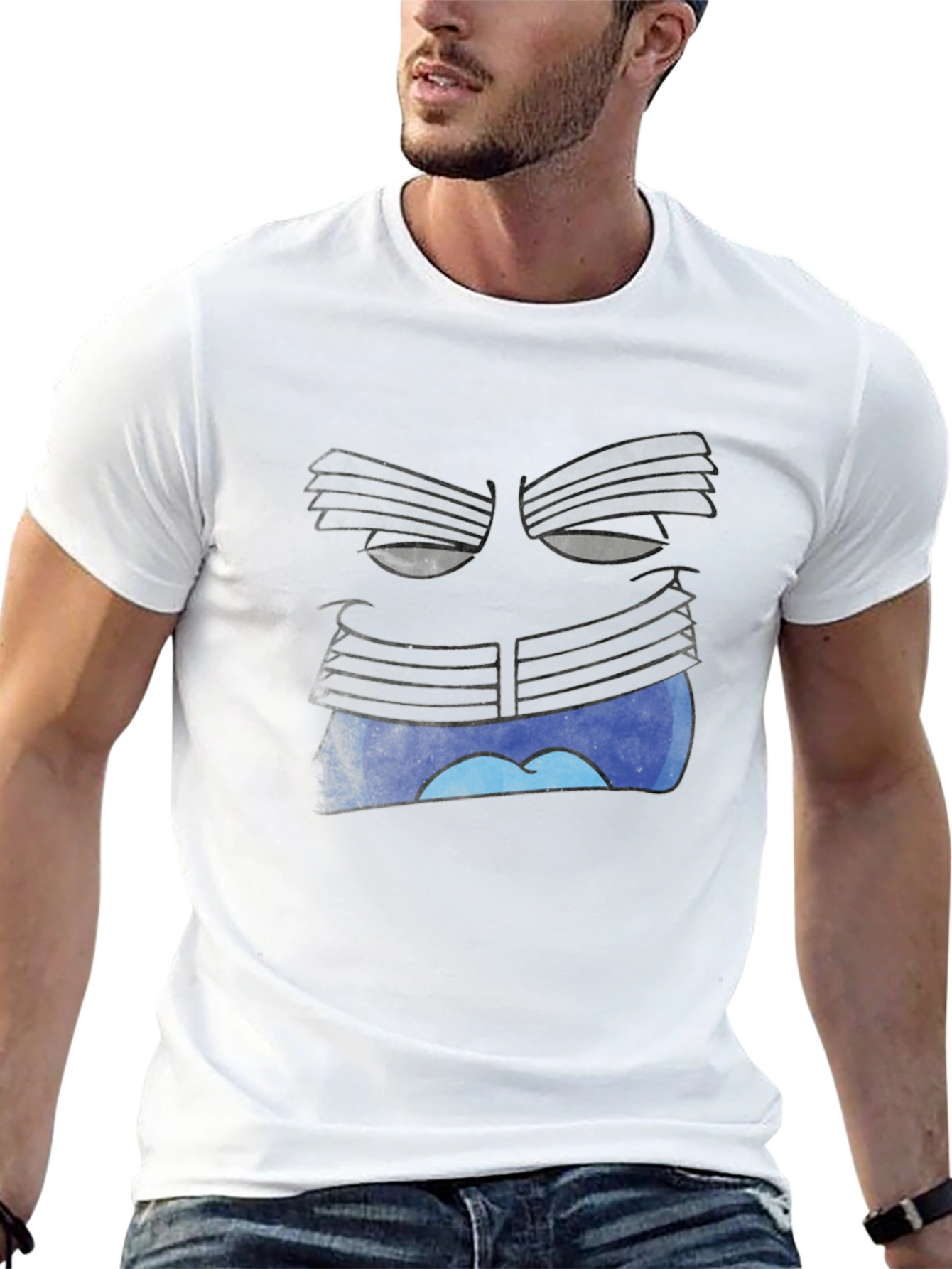 Surreal Face Graphic Black T-Shirt