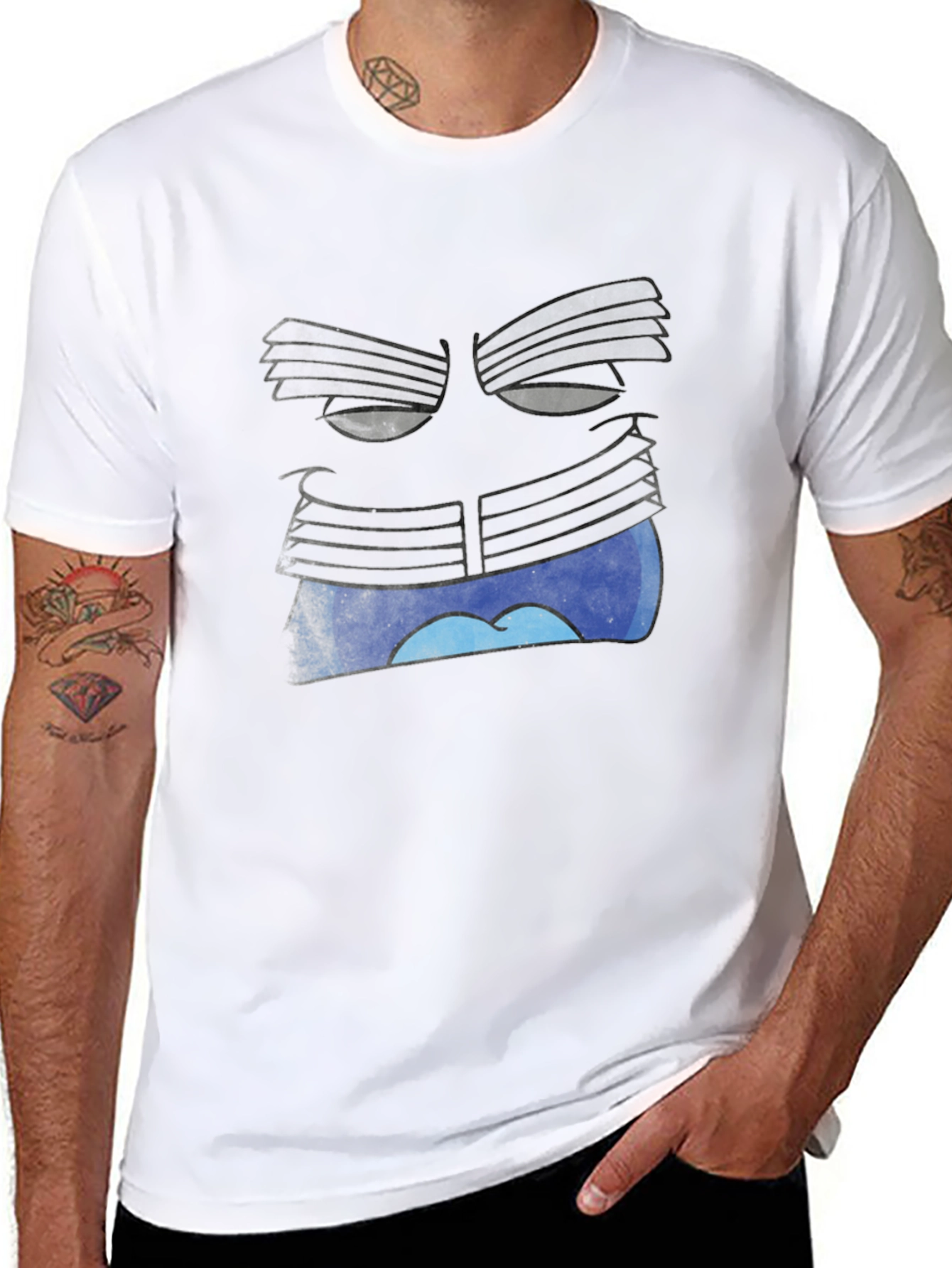 Surreal Face Graphic Black T-Shirt