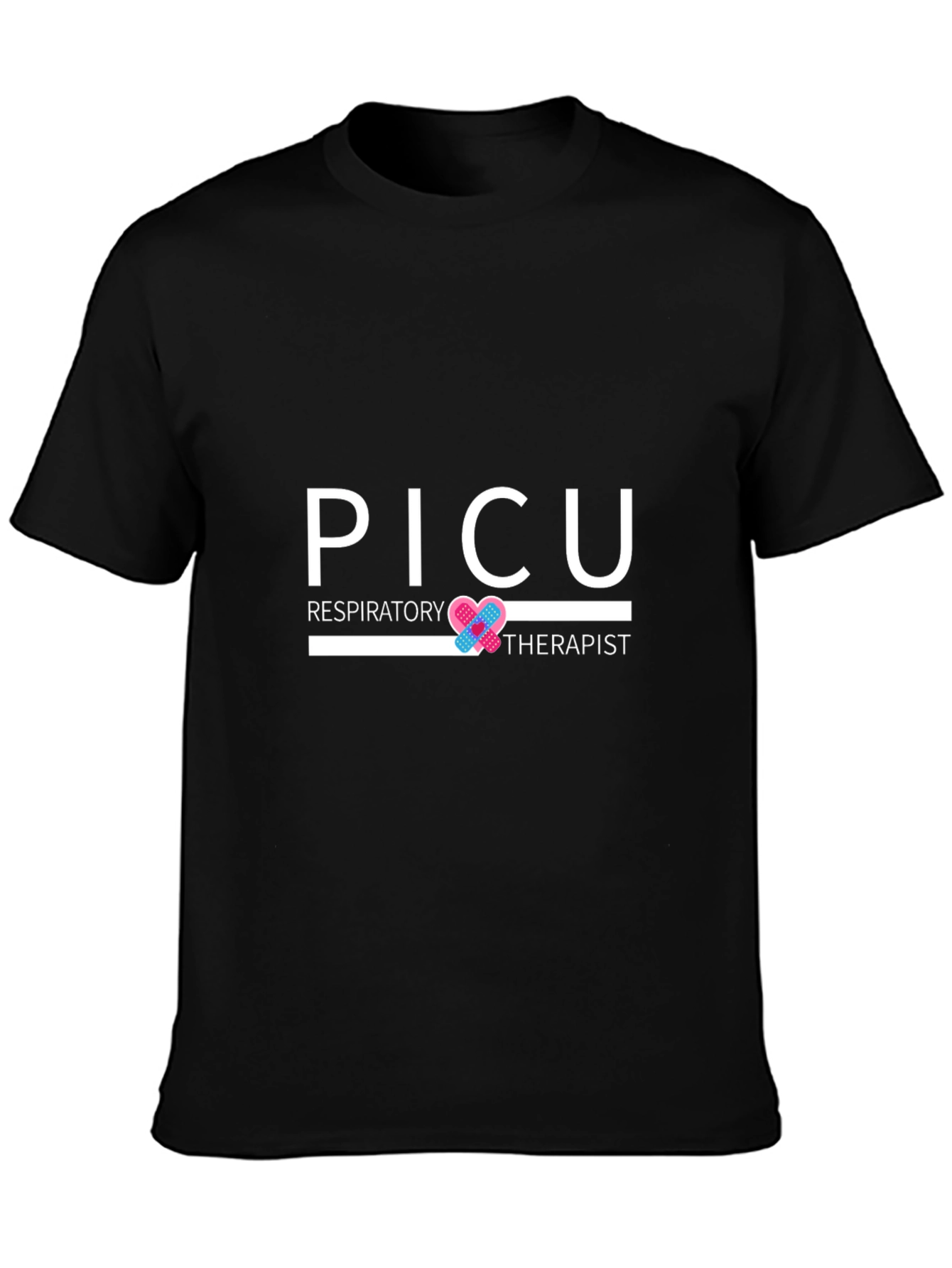 PICU Respiratory Therapist Black T-Shirt