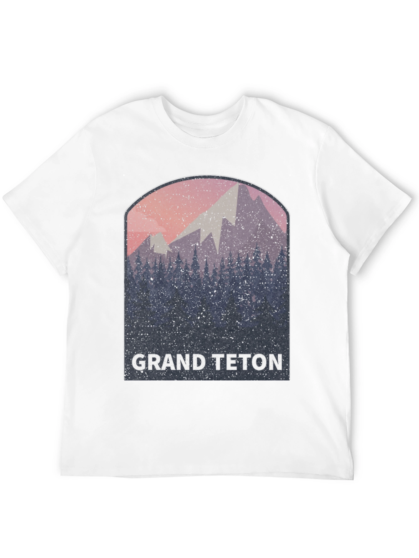 Grand Teton Mountain Scene Black Tee
