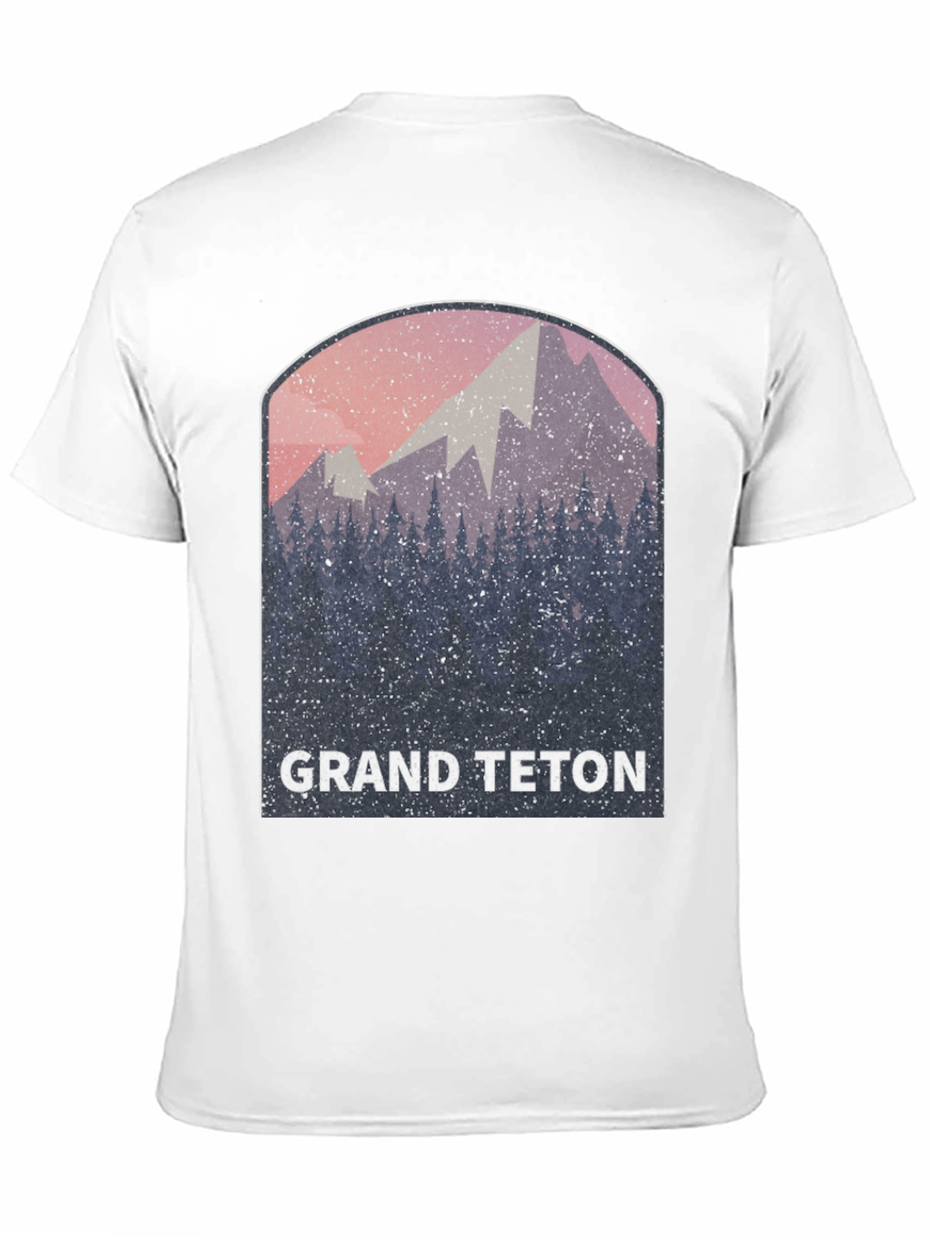 Grand Teton Mountain Scene Black Tee