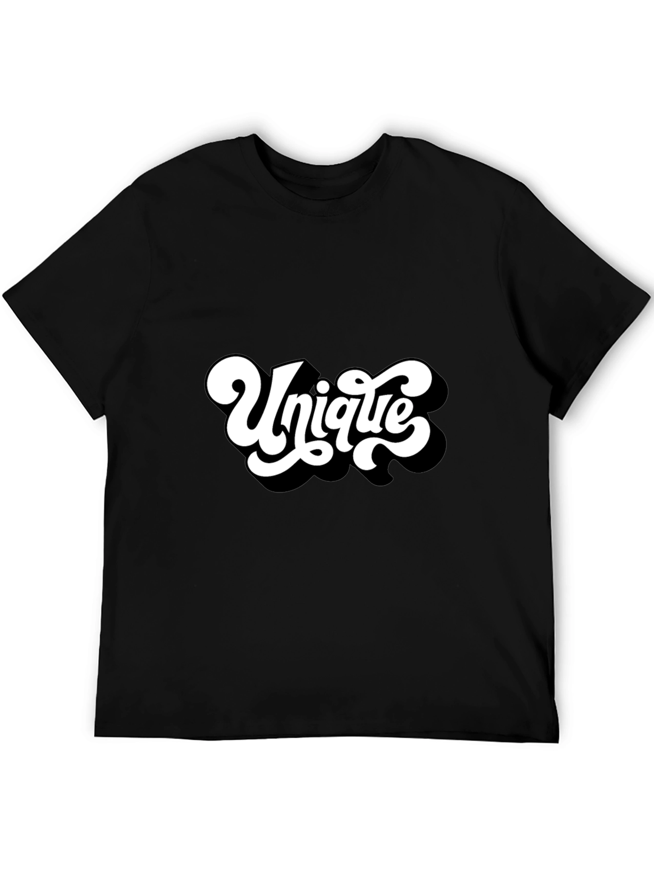 Unique Graphic Tee - Black Cotton Casual T-Shirt