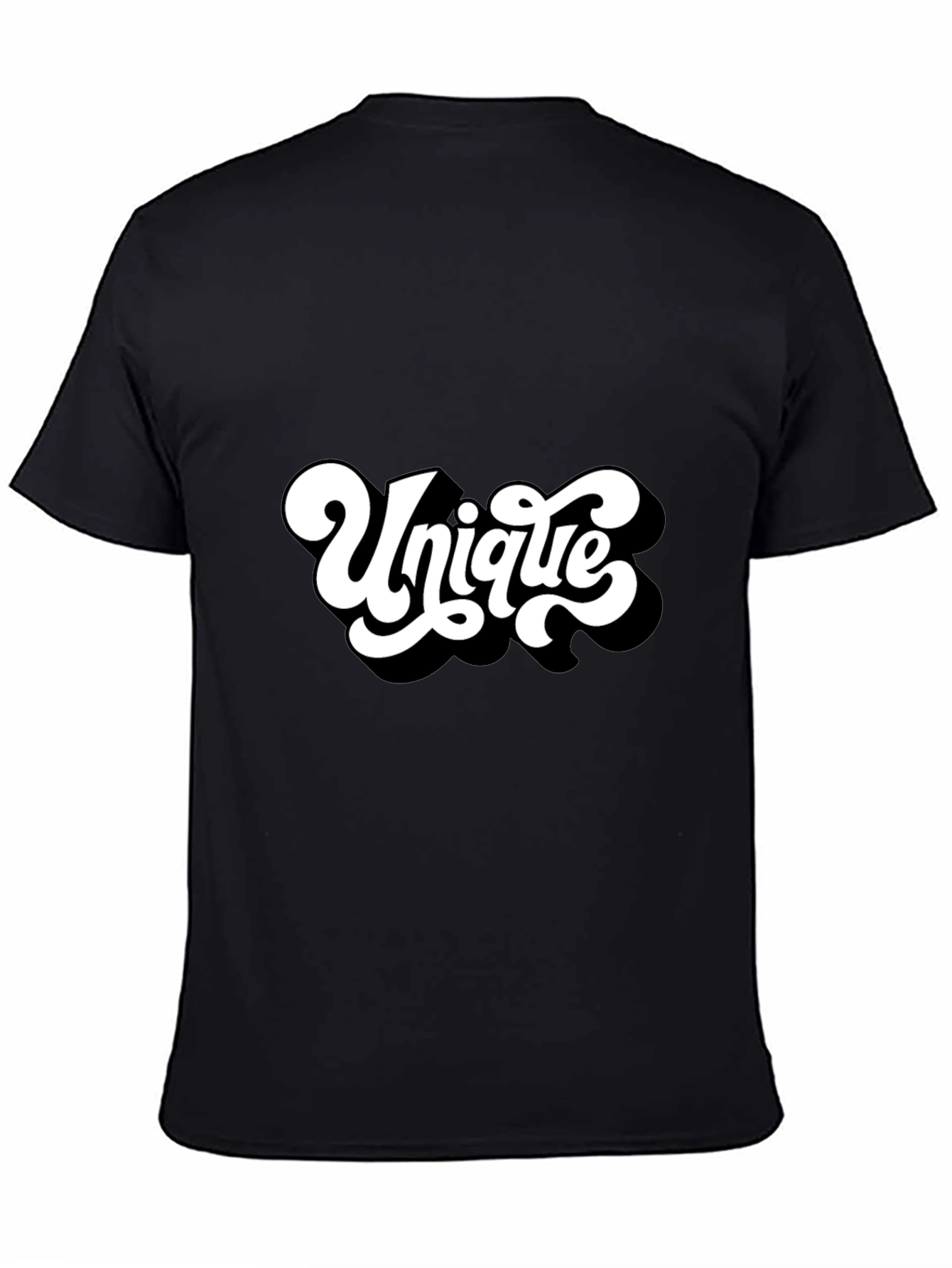 Unique Graphic Tee - Black Cotton Casual T-Shirt