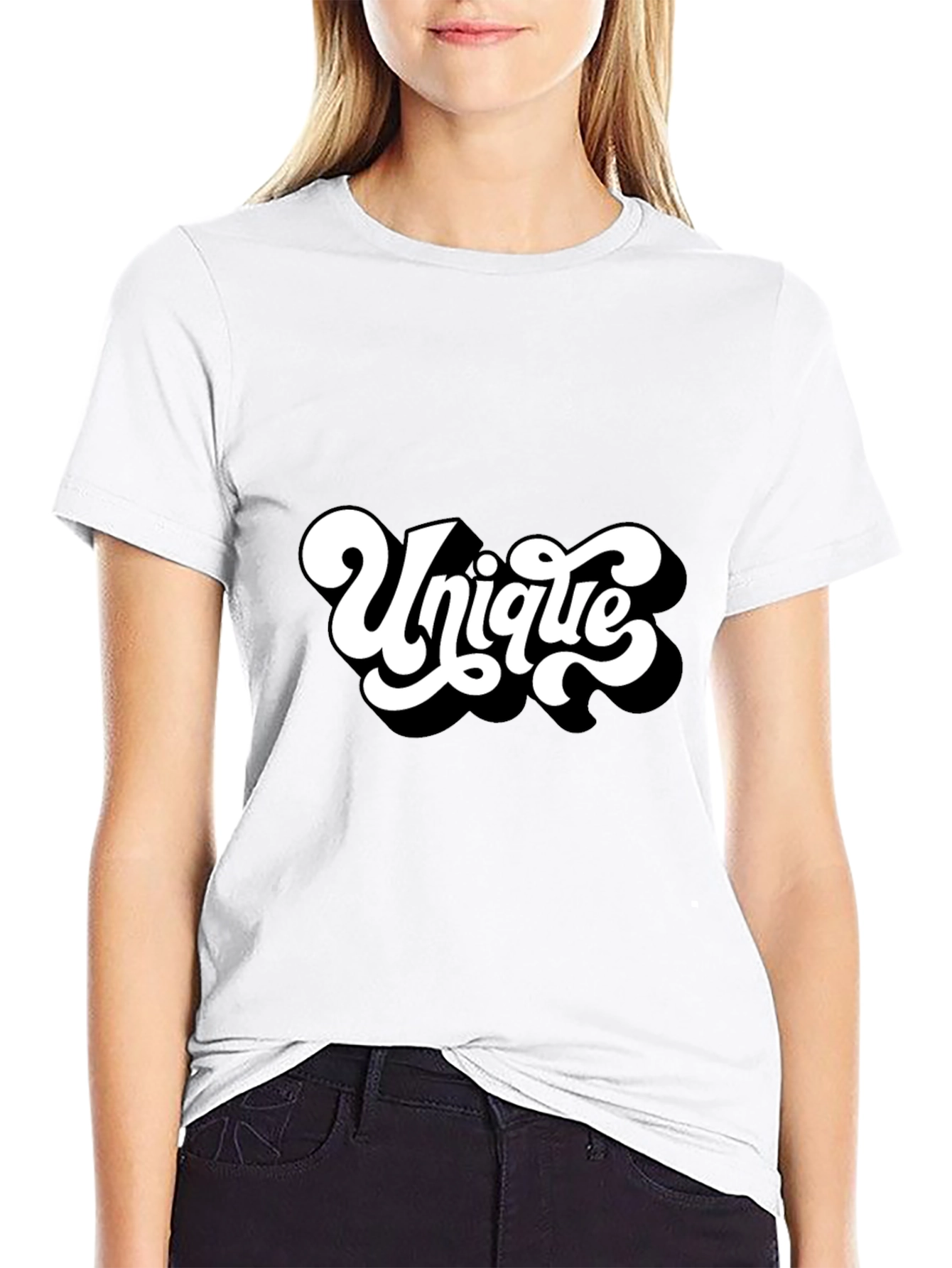 Unique Graphic Tee - Black Cotton Casual T-Shirt