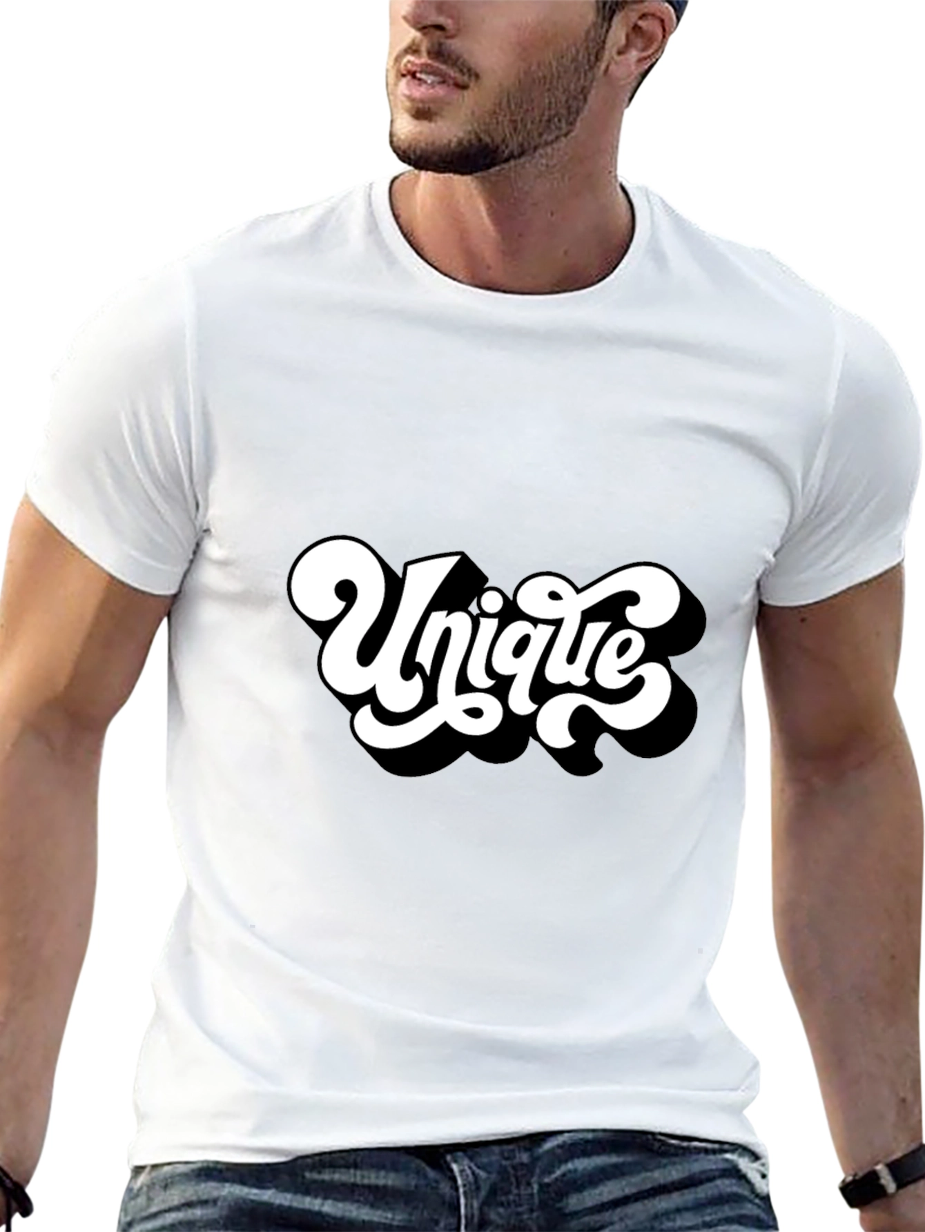 Unique Graphic Tee - Black Cotton Casual T-Shirt