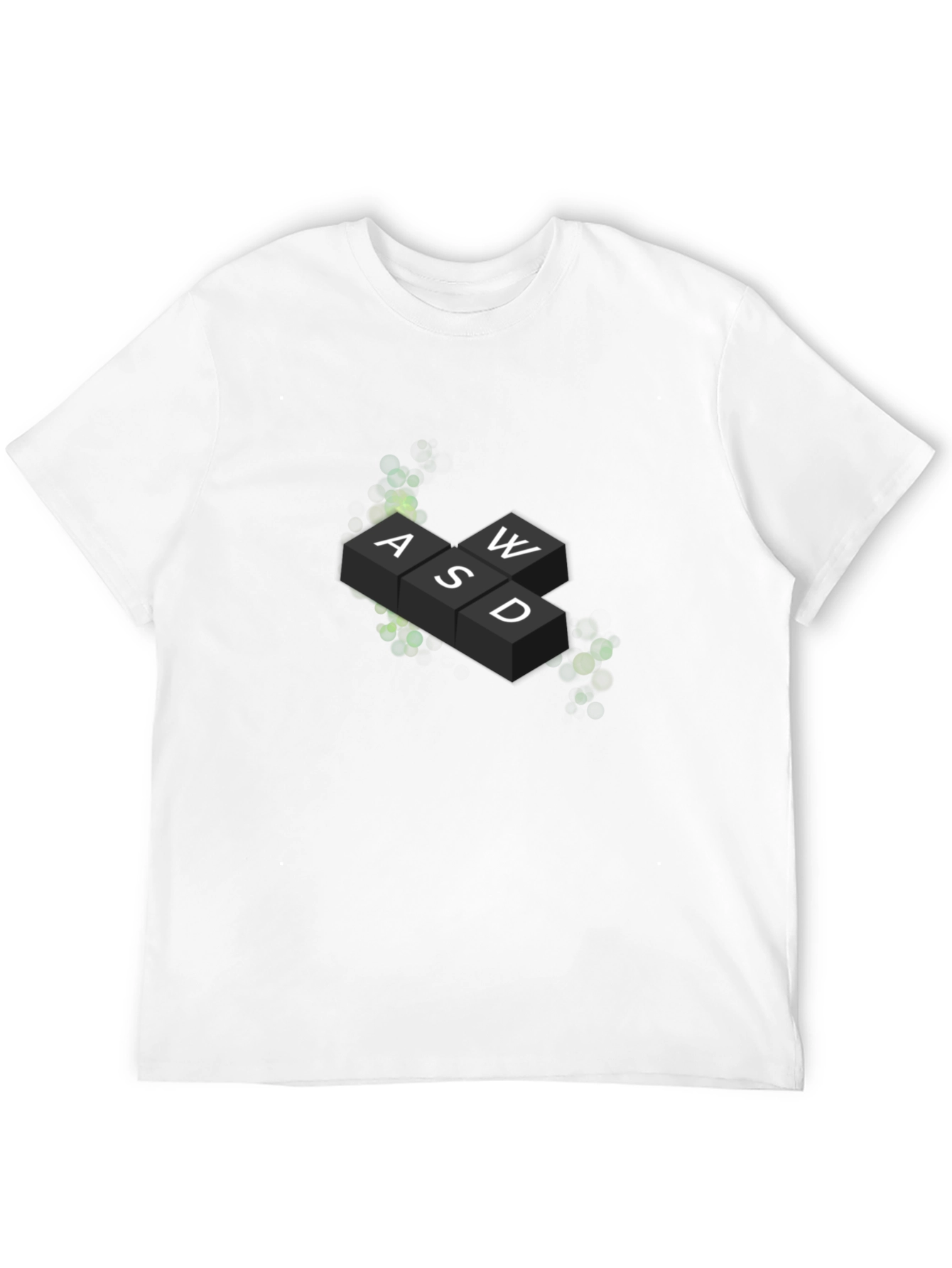 Gamers Tee: WASD Keyboard Graphic Print Black T-Shirt