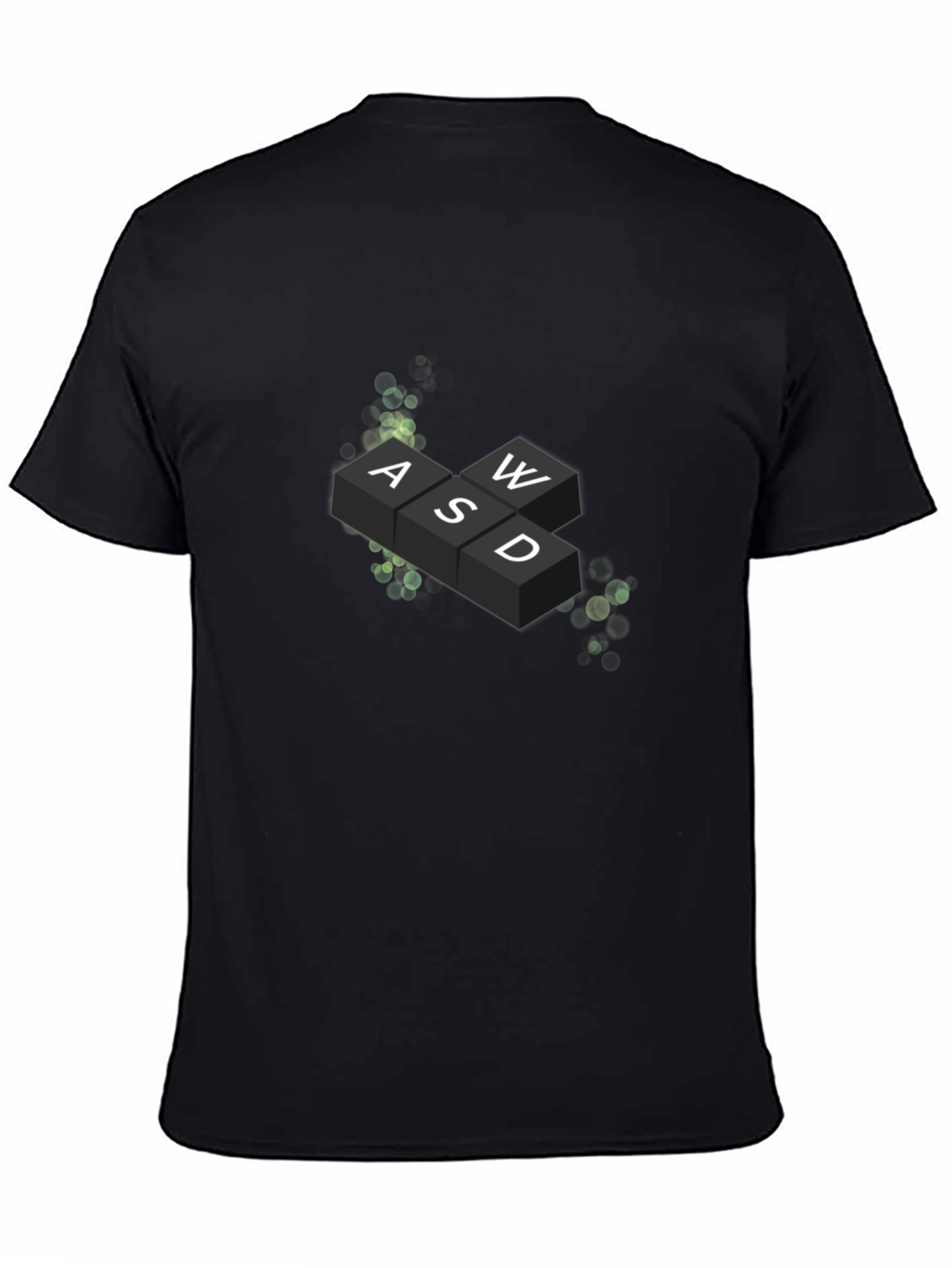 Gamers Tee: WASD Keyboard Graphic Print Black T-Shirt